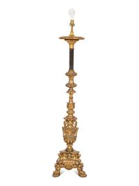 An Italian Giltwood Torchère Mounted as a Floor Lamp
