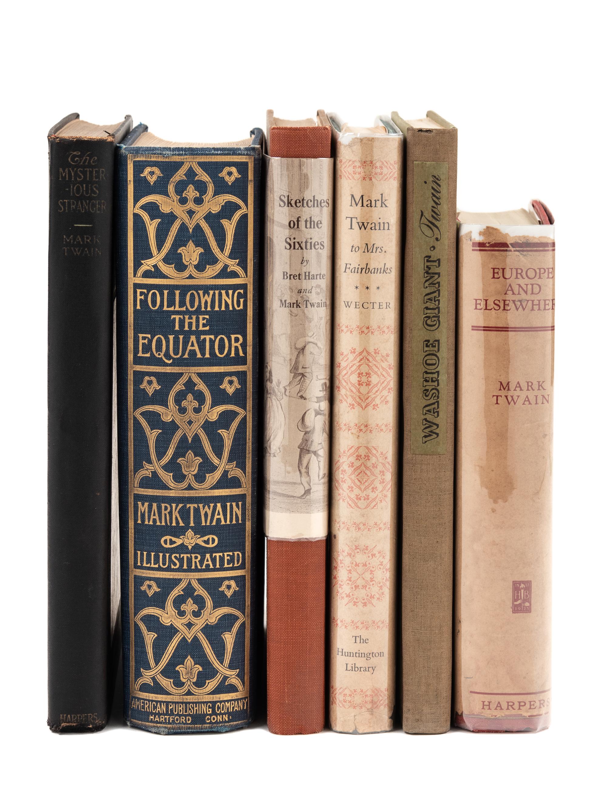 CLEMENS, Samuel Langhorne ("Mark Twain", 1835-1910). A group of 6 first editions, comprising:
