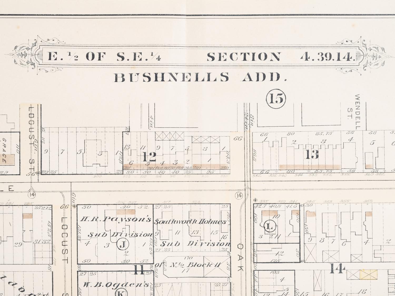 A group of 5 maps of Chicago streets, comprising: