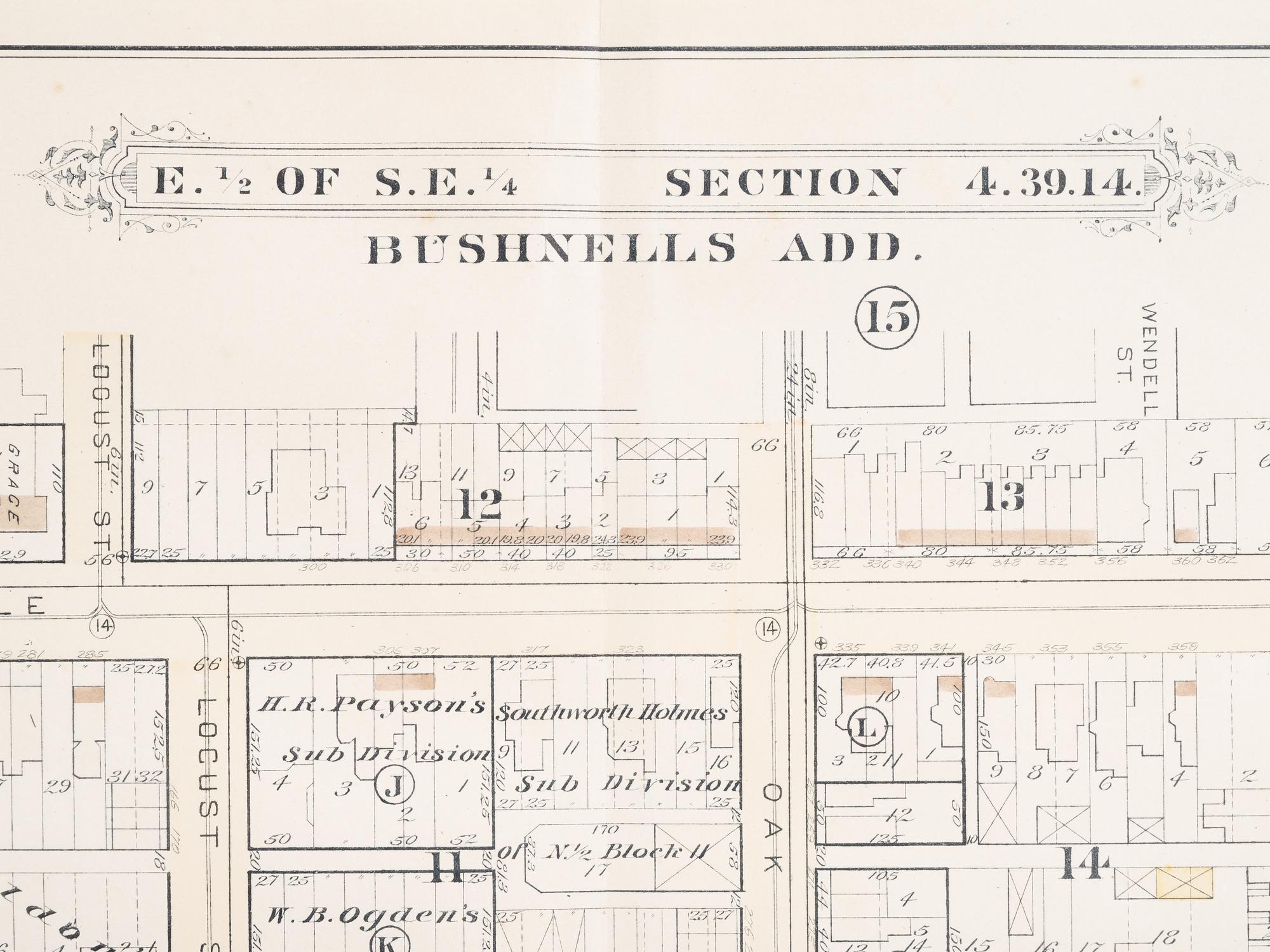 A group of 5 maps of Chicago streets, comprising: