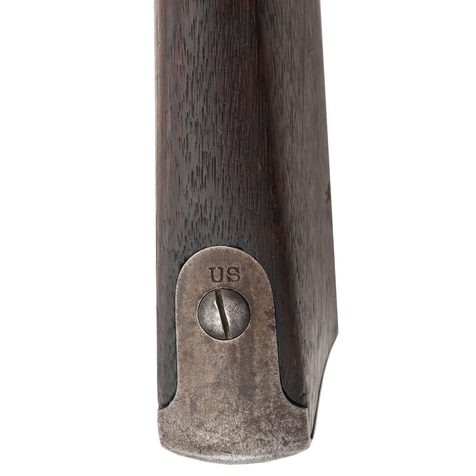 Model 1861 US Springfield rifle musket dated 1861 with bayonet and frog.
