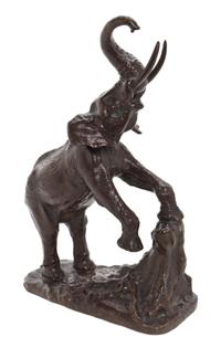 A French Bronze Animalier Figure, Gustave Surand (1816-1937), Height 17 1/4 inches.