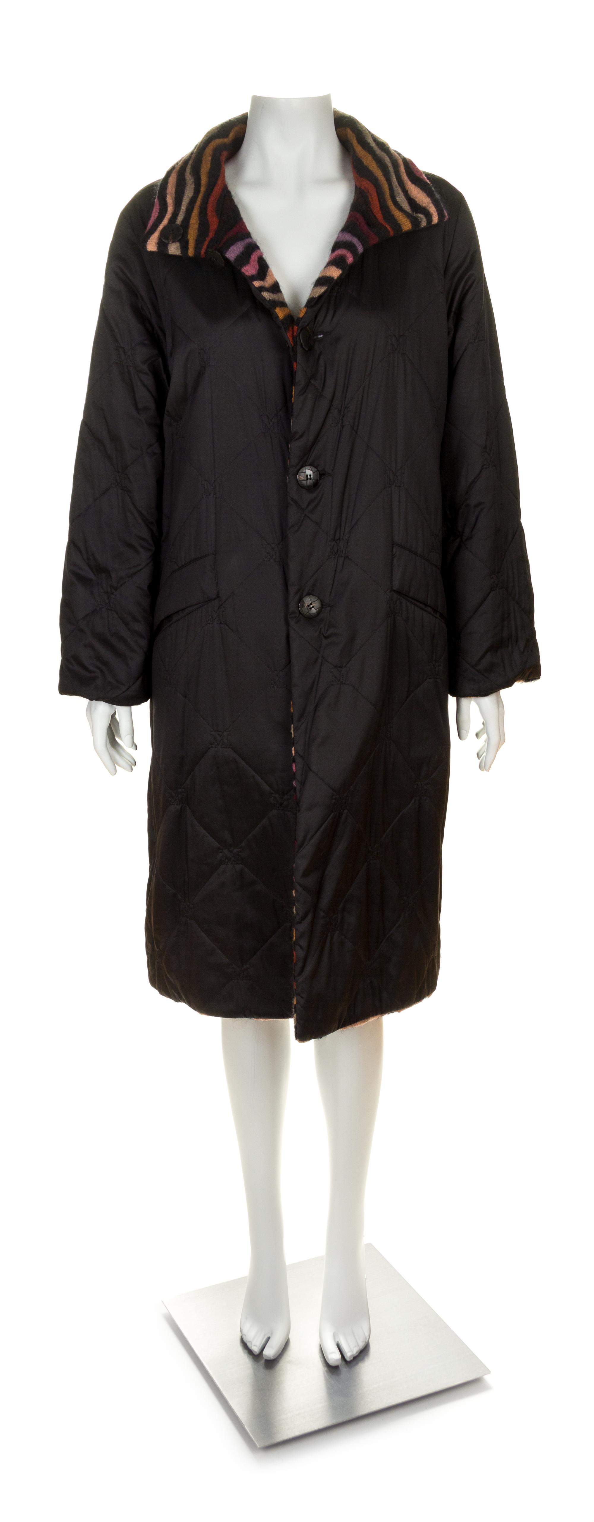 A Missoni Multicolor Wool and Mohair Reversible Coat, Size 42.