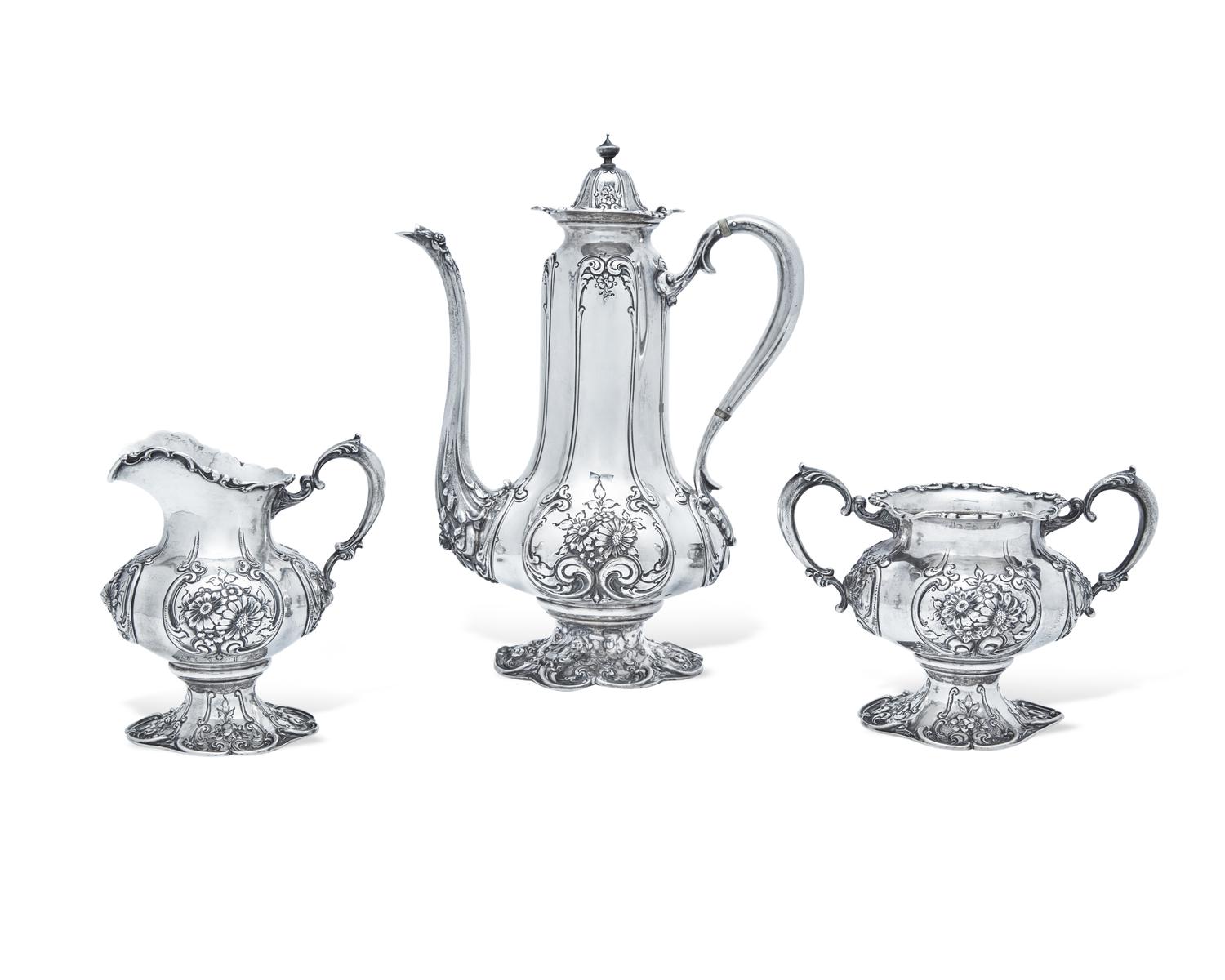 An American Silver Three-Piece Coffee Service