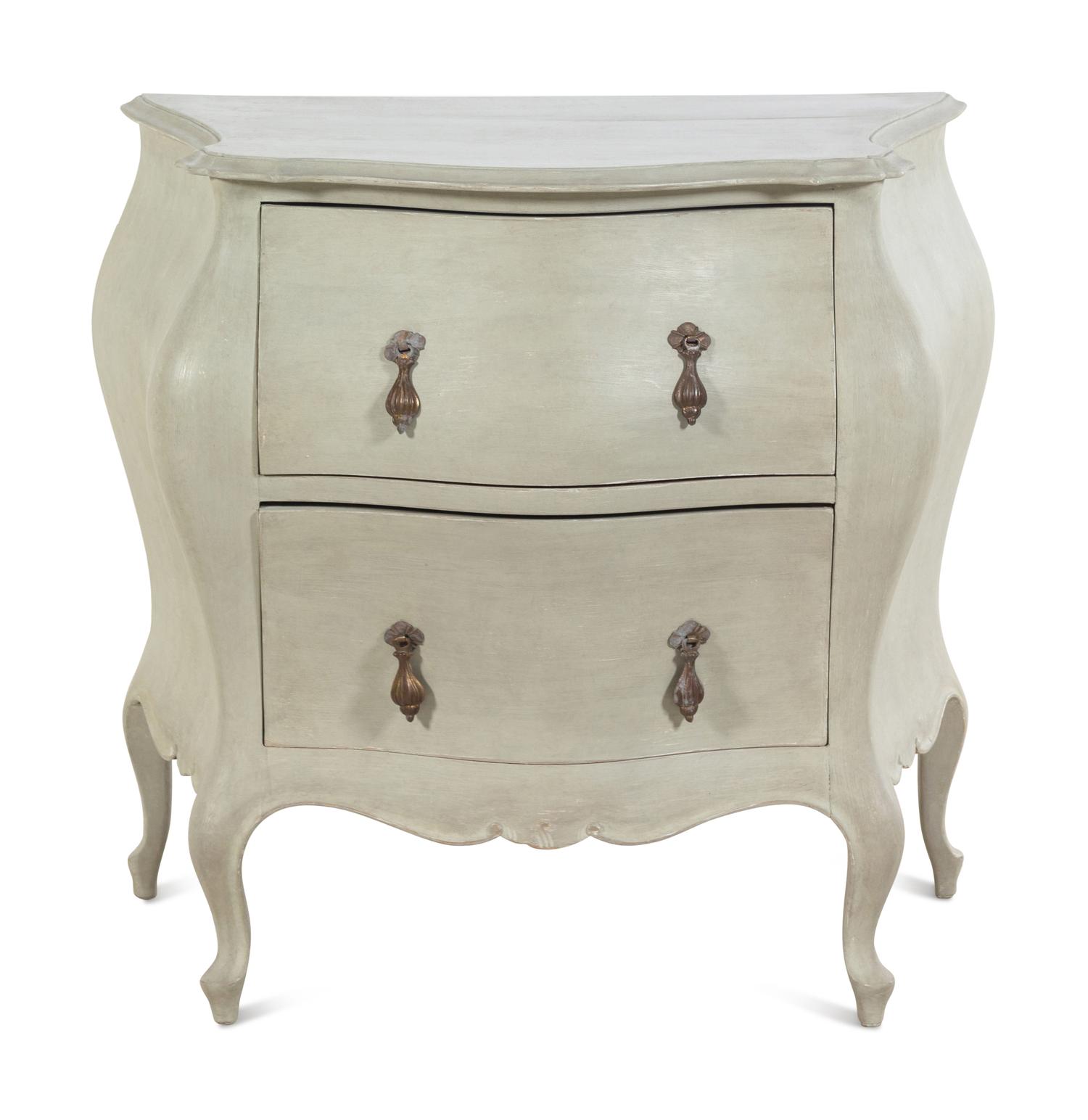 An Italian Gray Painted Commode