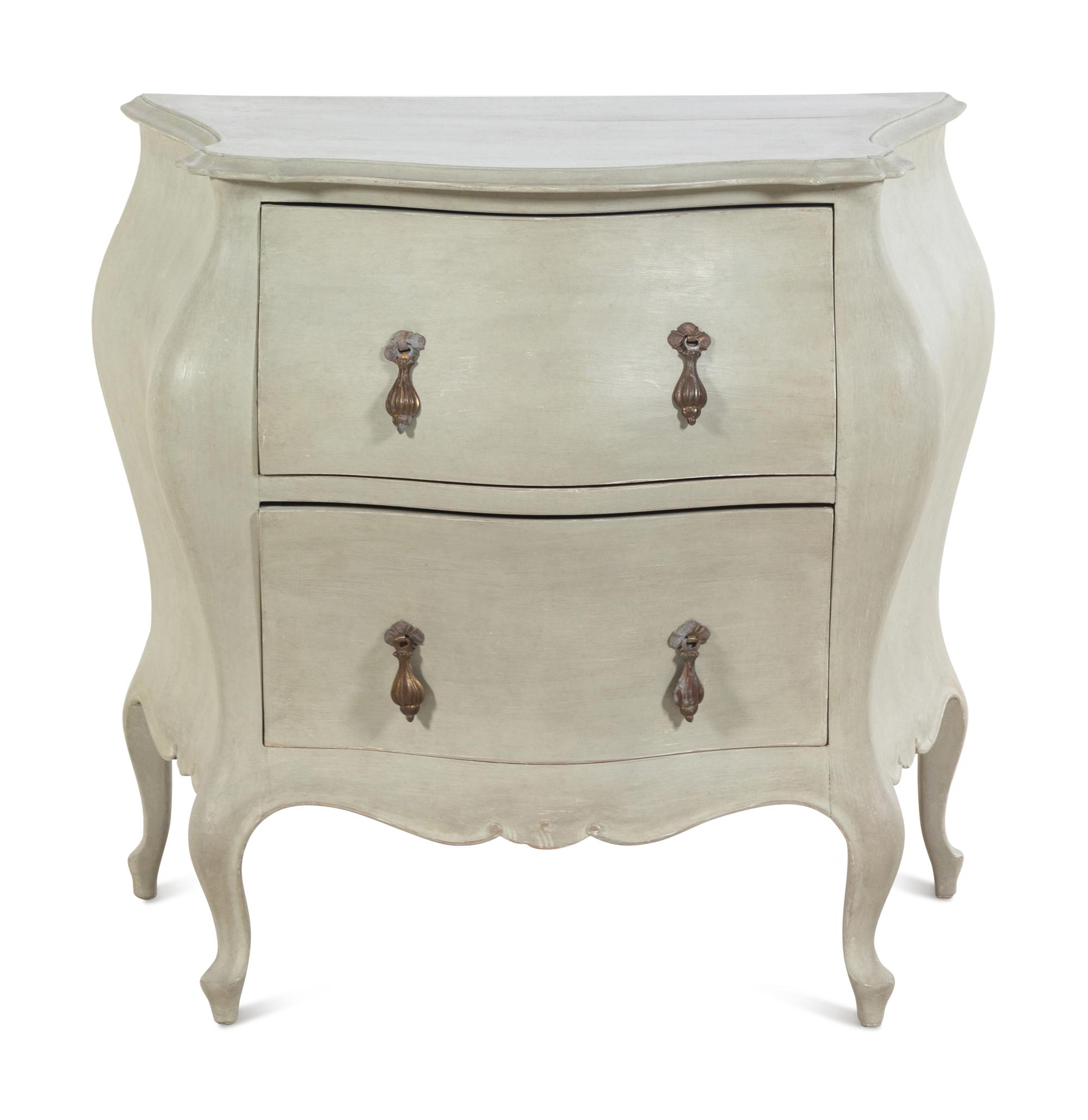 An Italian Gray Painted Commode