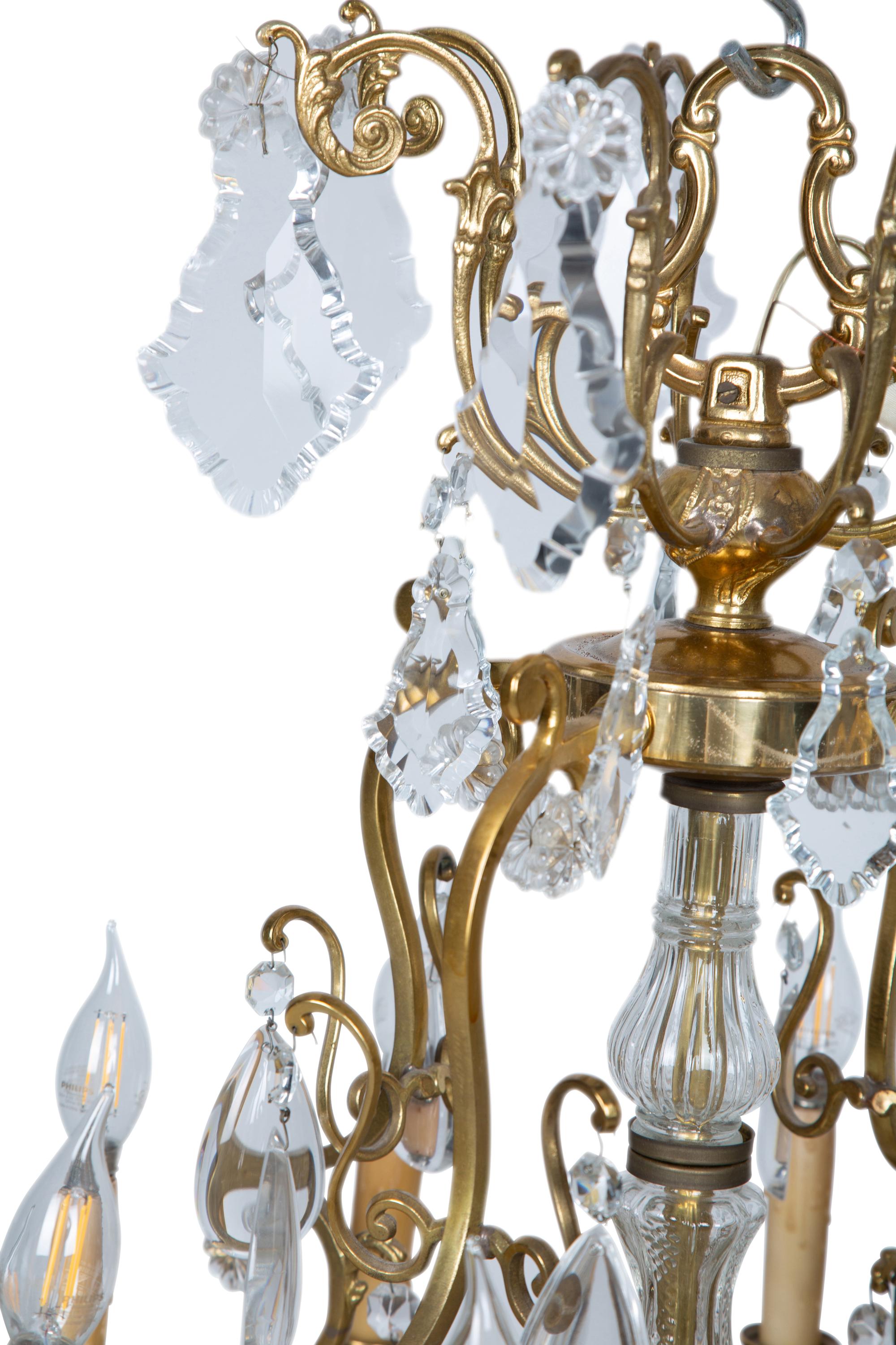 A French Gilt Bronze and Cut Glass Twenty-Light Chandelier