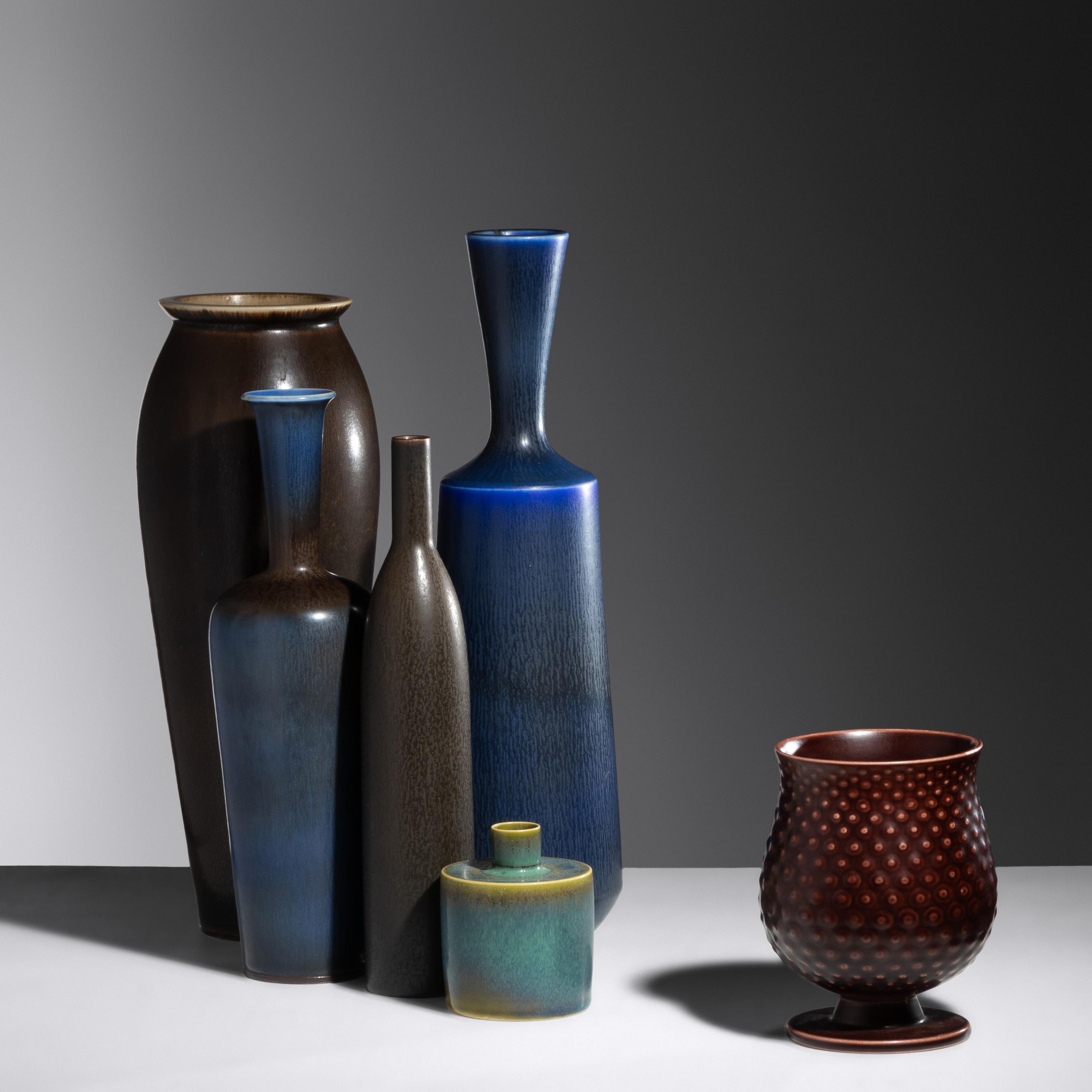 Collection of Six Vases Gustavsberg, Sweden Rorstrand, Sweden Royal Copenhagen, Denmark