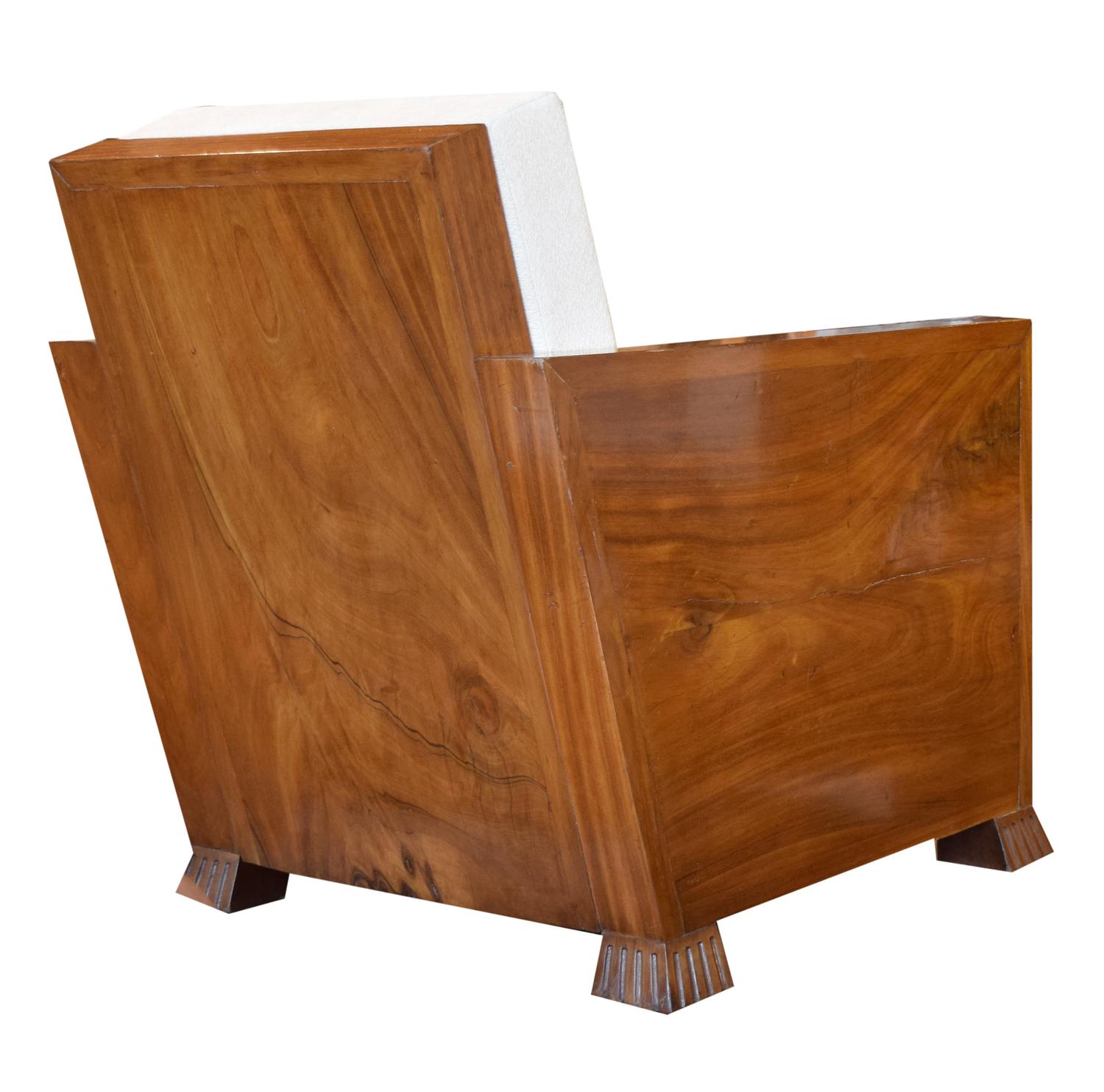 A Set of Three Burl Wood Club Chairs 26" W x 33.5" D x 34" H — Germany, Circa 1930