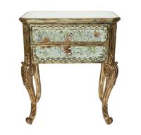 A Venetian Style Eglomise Glass Two Drawer Cabinet — EARLY 20TH CENTURY