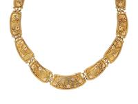 DENISE ROBERGE, YELLOW GOLD AND DIAMOND NECKLACE
