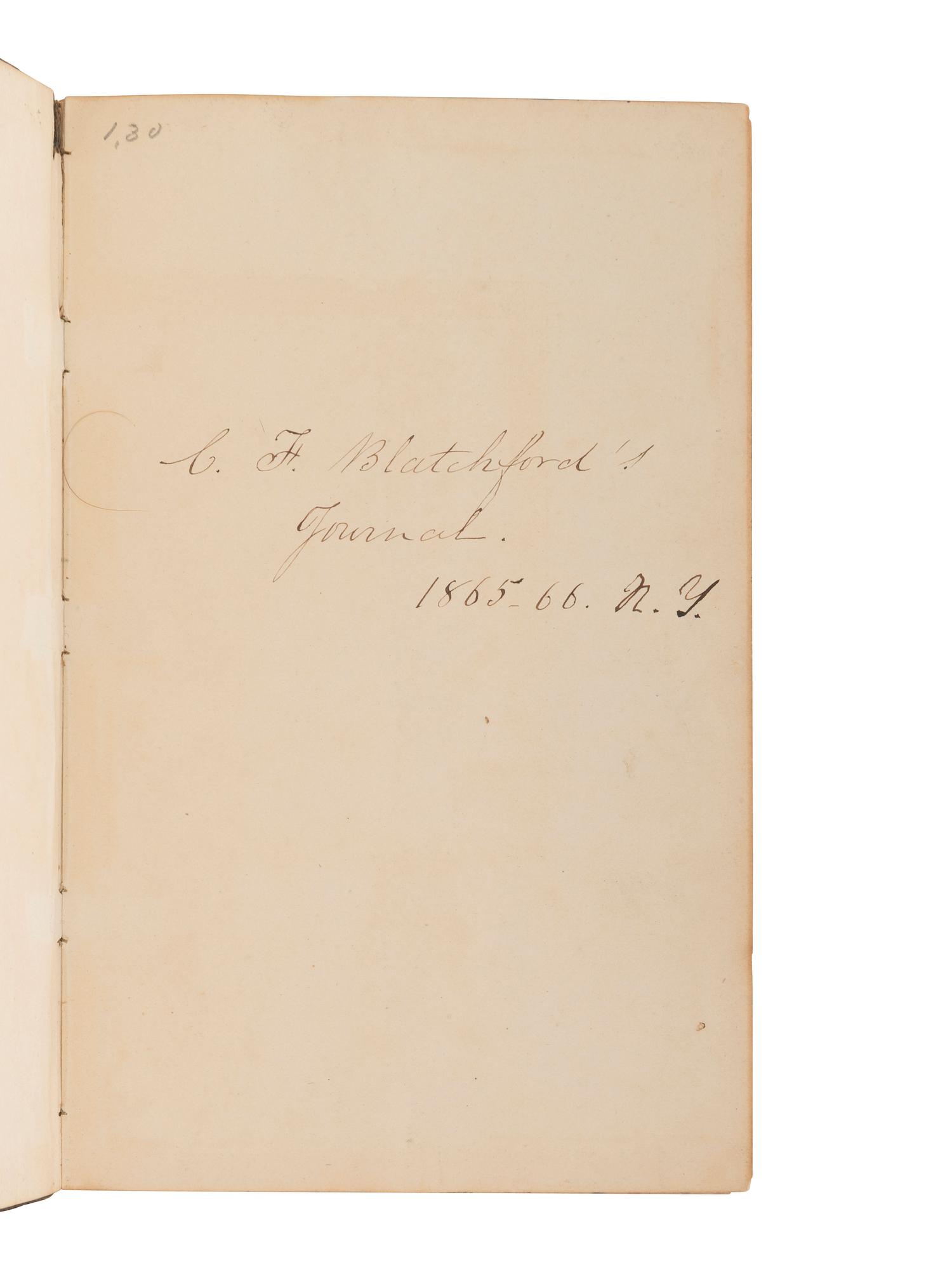 [CIVIL WAR]. BLATCHFORD, Caroline A. (1817-1901). A group of 4 Civil War-era diaries written by Caroline Appleton Blatchford, including discussion of prominent New York families, the ongoing war, and work with the Women's Central Relief Association.