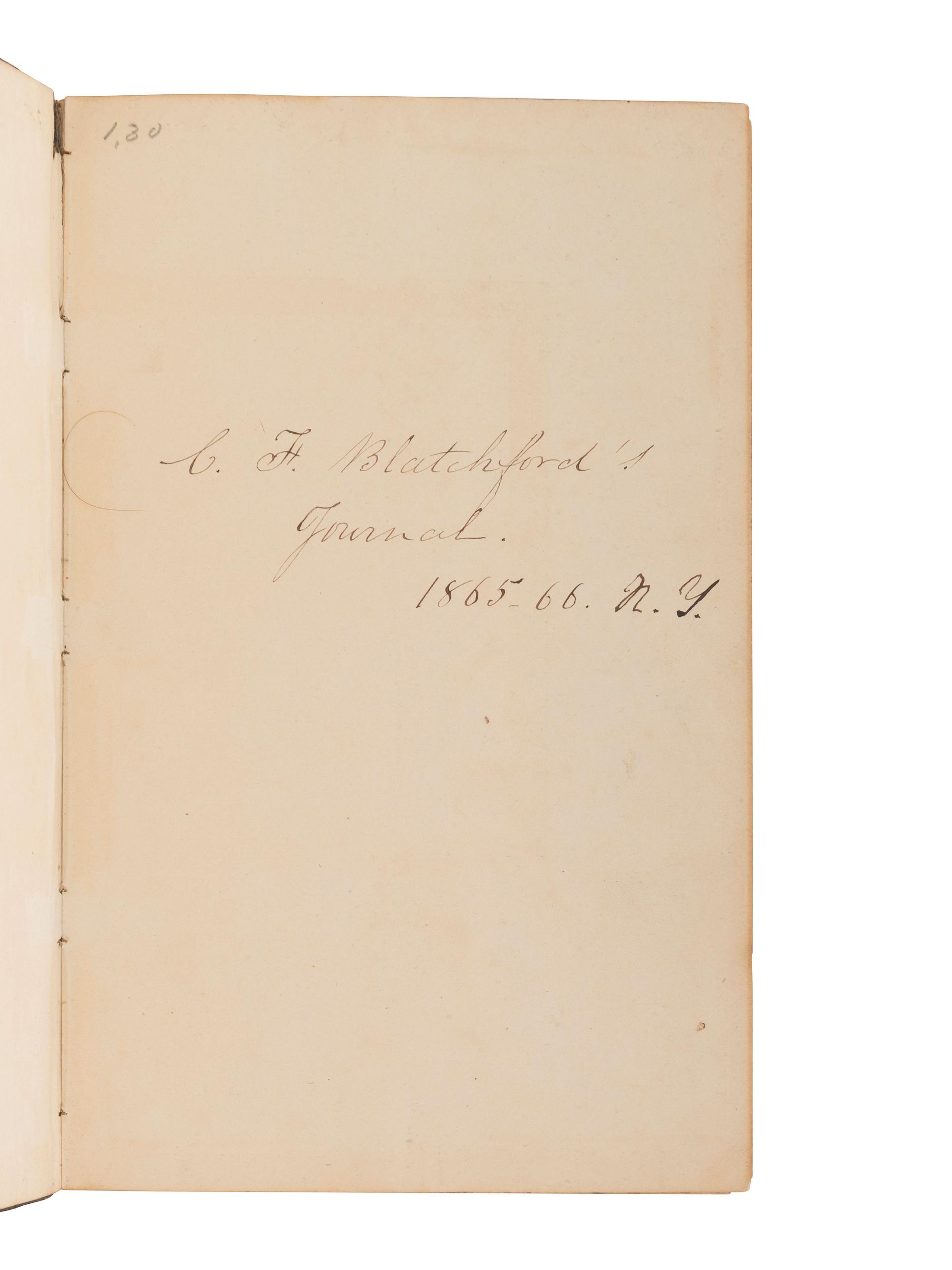 [CIVIL WAR]. BLATCHFORD, Caroline A. (1817-1901). A group of 4 Civil War-era diaries written by Caroline Appleton Blatchford, including discussion of prominent New York families, the ongoing war, and work with the Women's Central Relief Association.