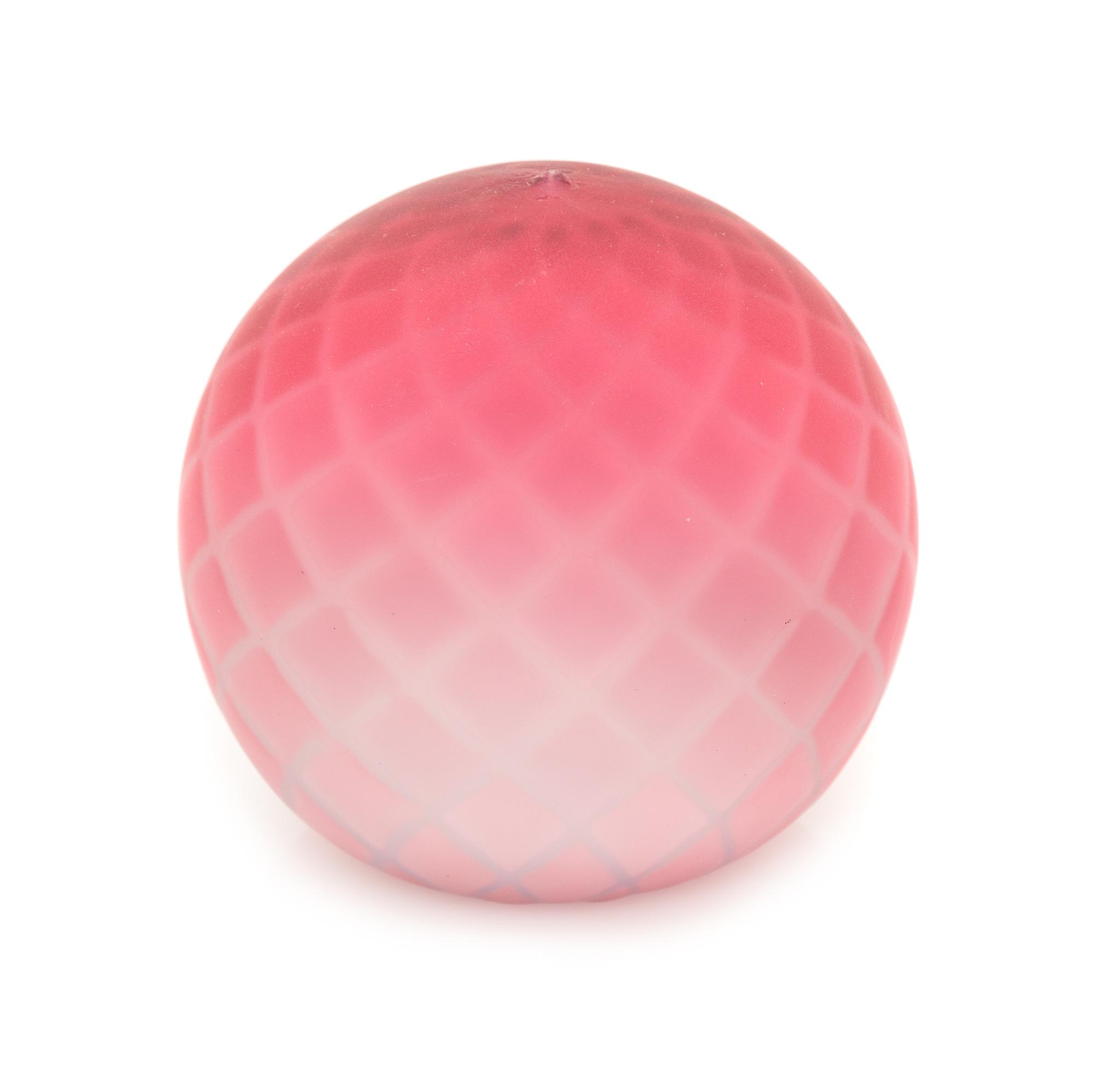 A Hollow Red Satin Frosted Paperweight Diameter 4 inches