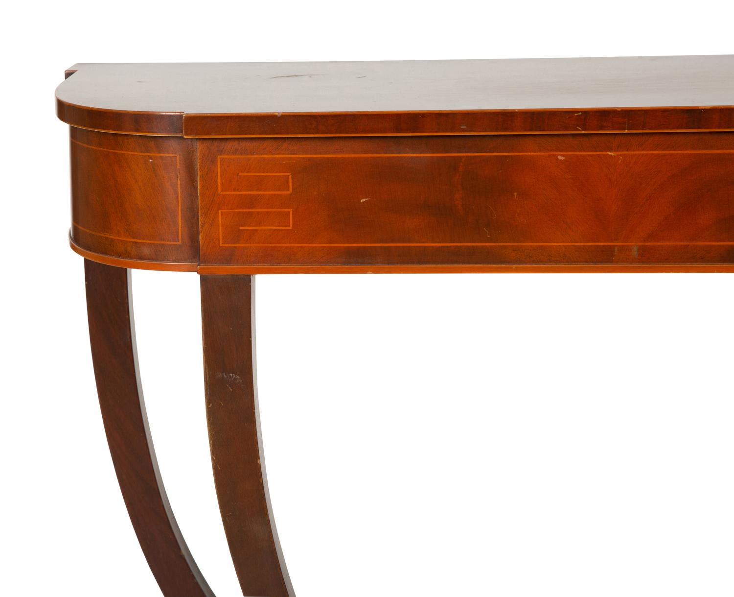 A Regency Style Inlaid Mahogany Console Table