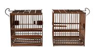 Two Chinese Bamboo Birdcages Height of larger 9 3/4 inches. — QING DYNASTY (1644-1911)