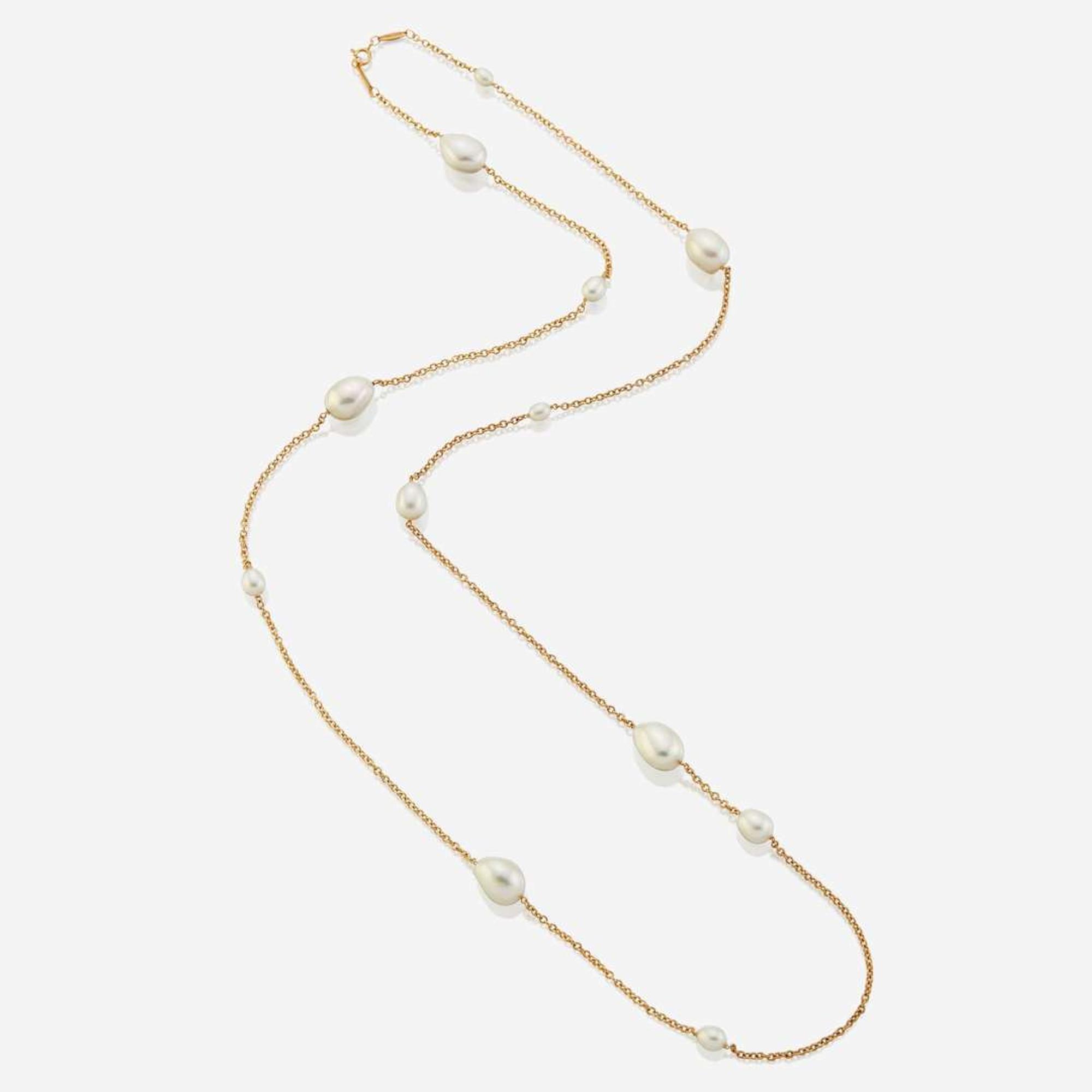 A gold and cultured pearl necklace, Tiffany & Co. Elsa Peretti