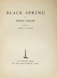 Miller, Henry. Black Spring