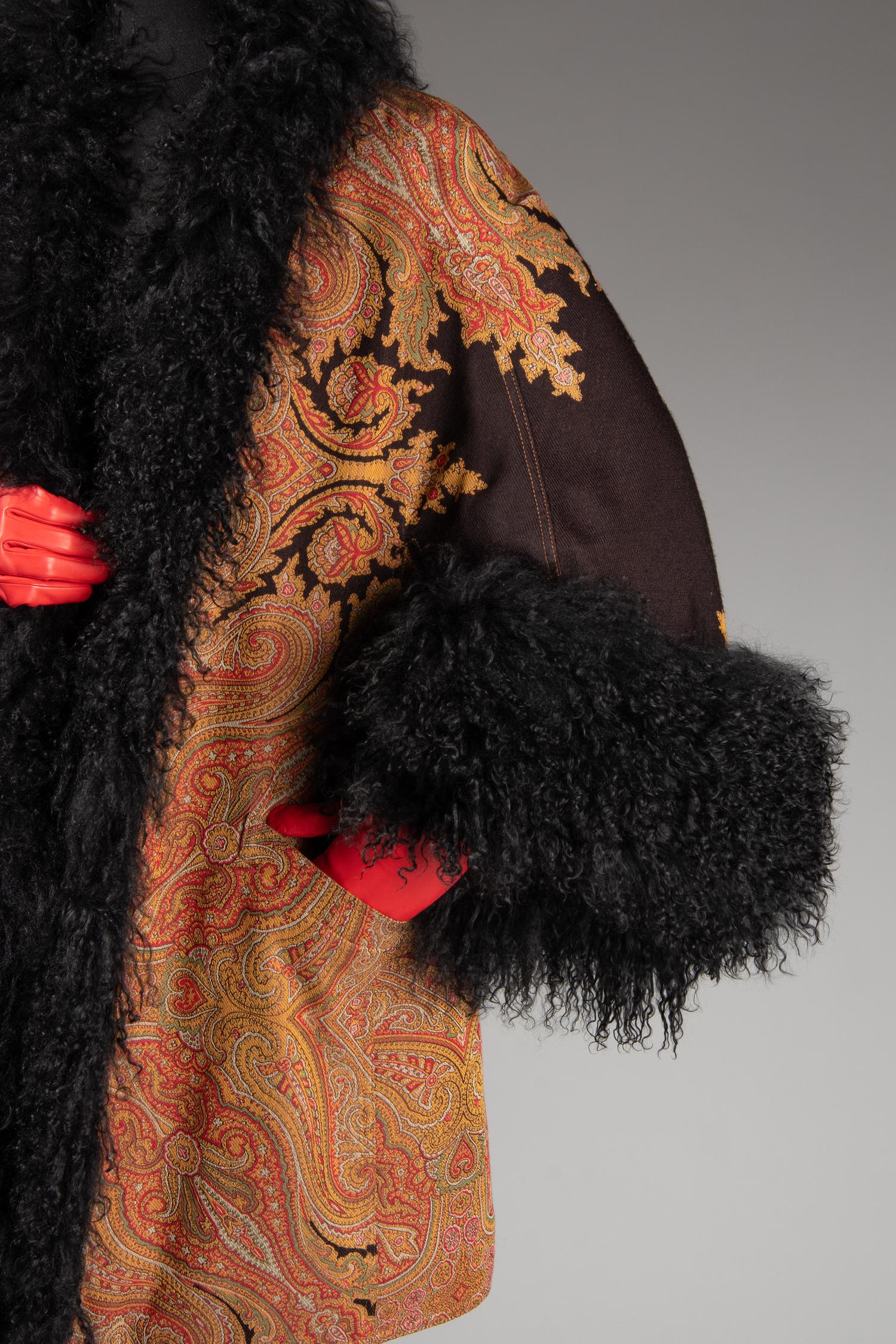 Ralph Rucci Paisley Coat with Lamb Fur Trim, 2011