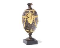 A James Neale and Co. Gilt Decorated Agateware Urn