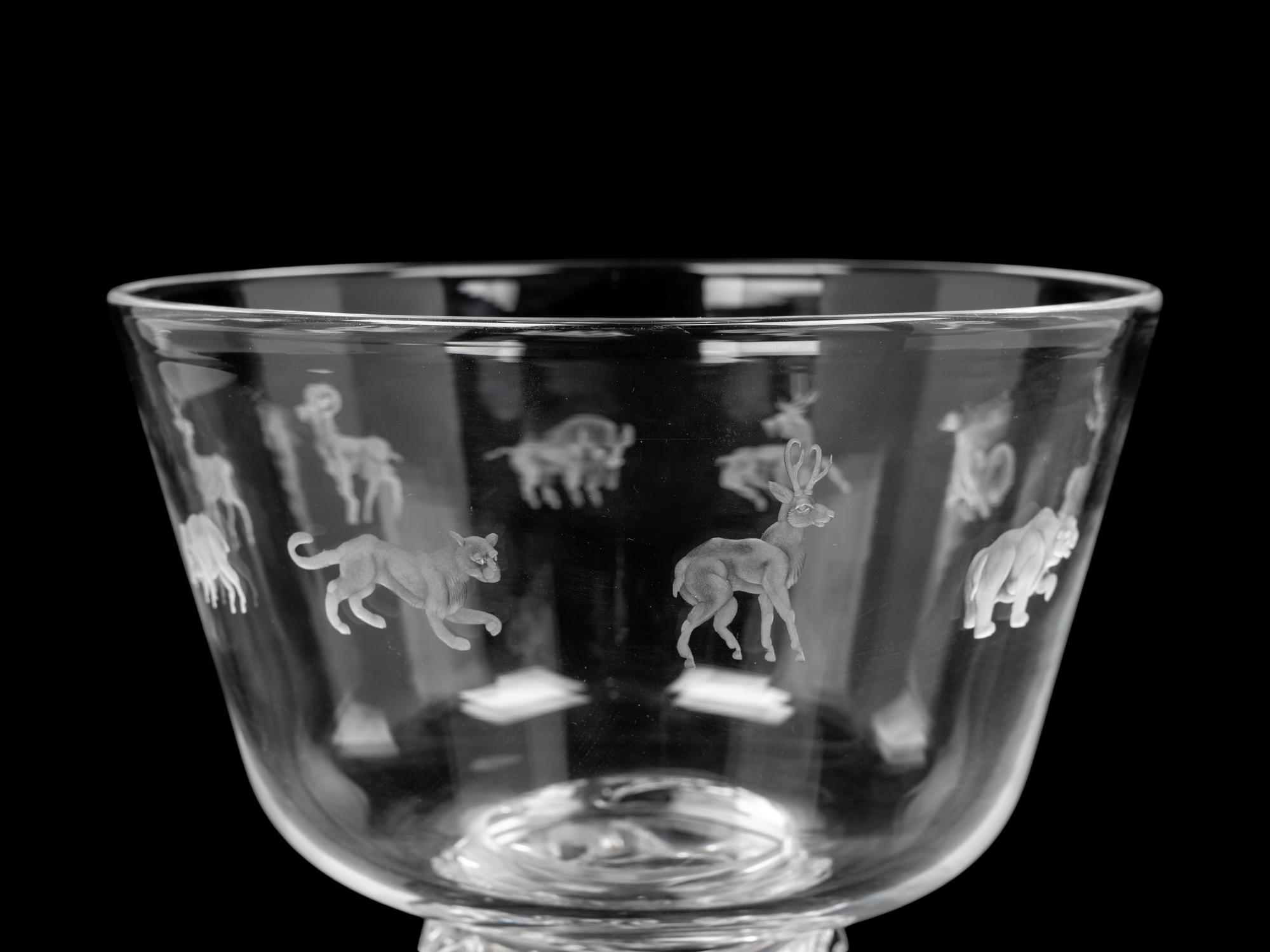 A Steuben Glass Bowl with Prunted Base