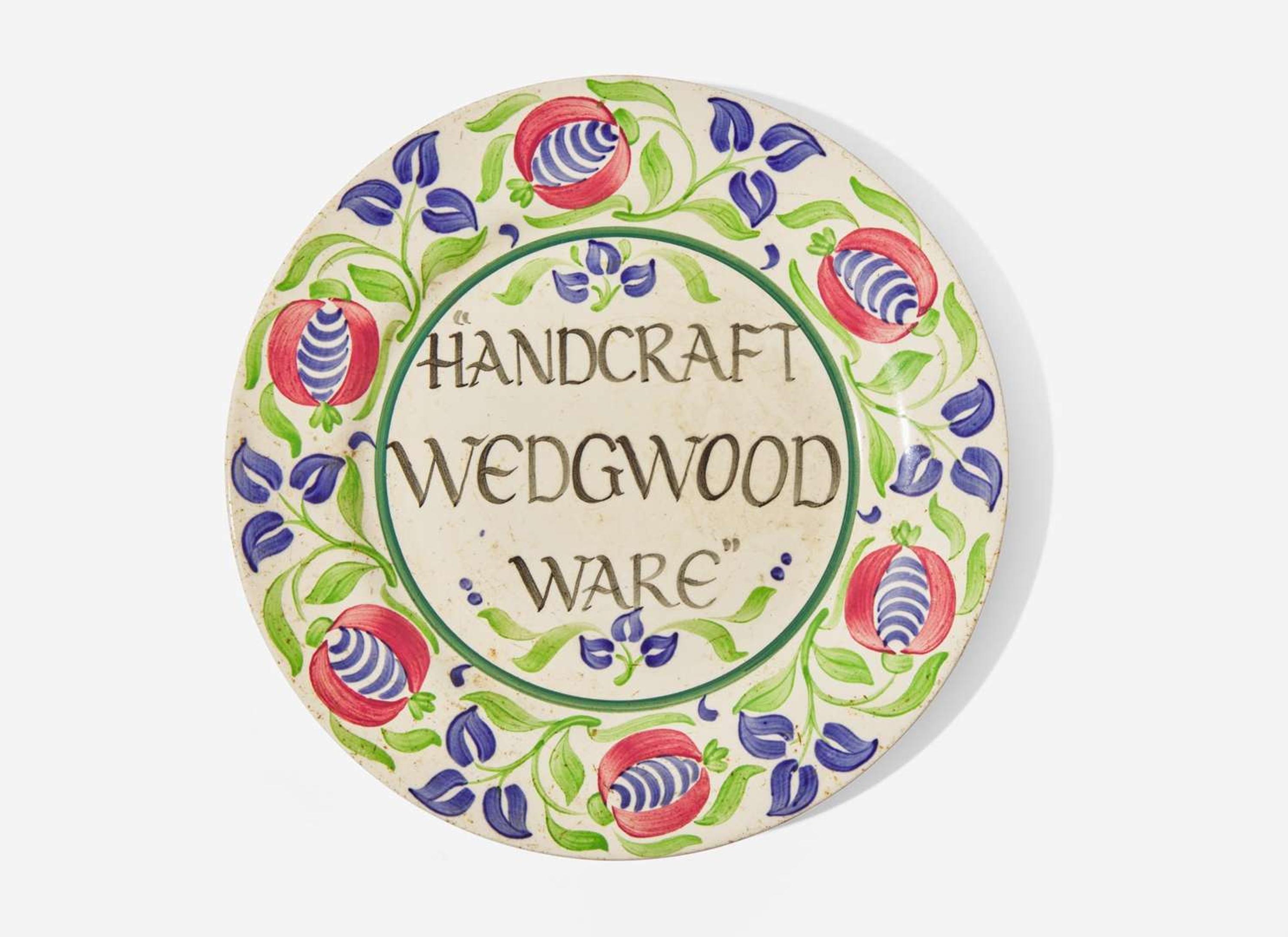 A Wedgwood Queensware Advertising Plate, UK, 1924