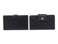 Chanel, Two Black Leather Wallets