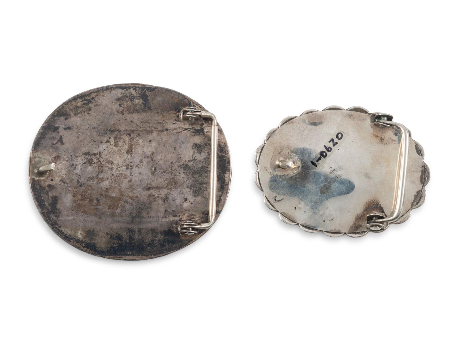 Navajo Silver and Turquoise Bet Buckles