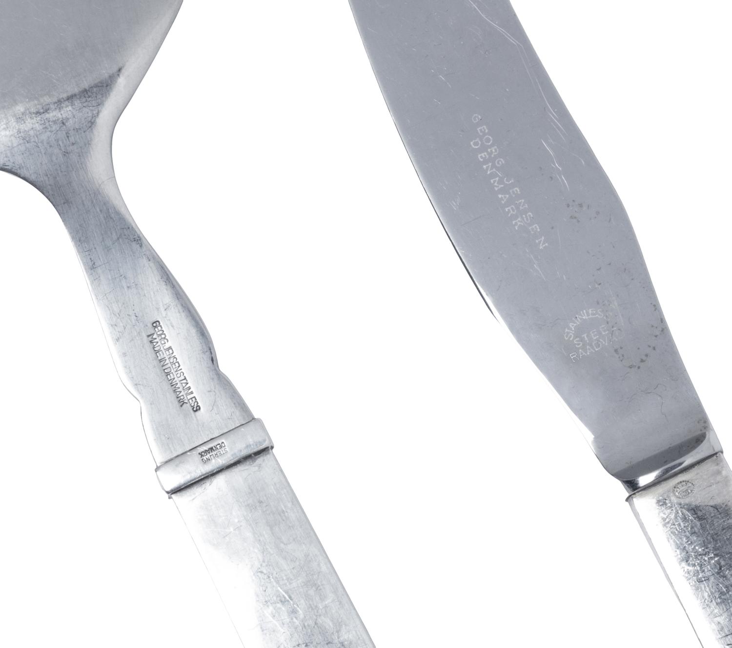 A Georg Jensen Parallel Silver Flatware Service
