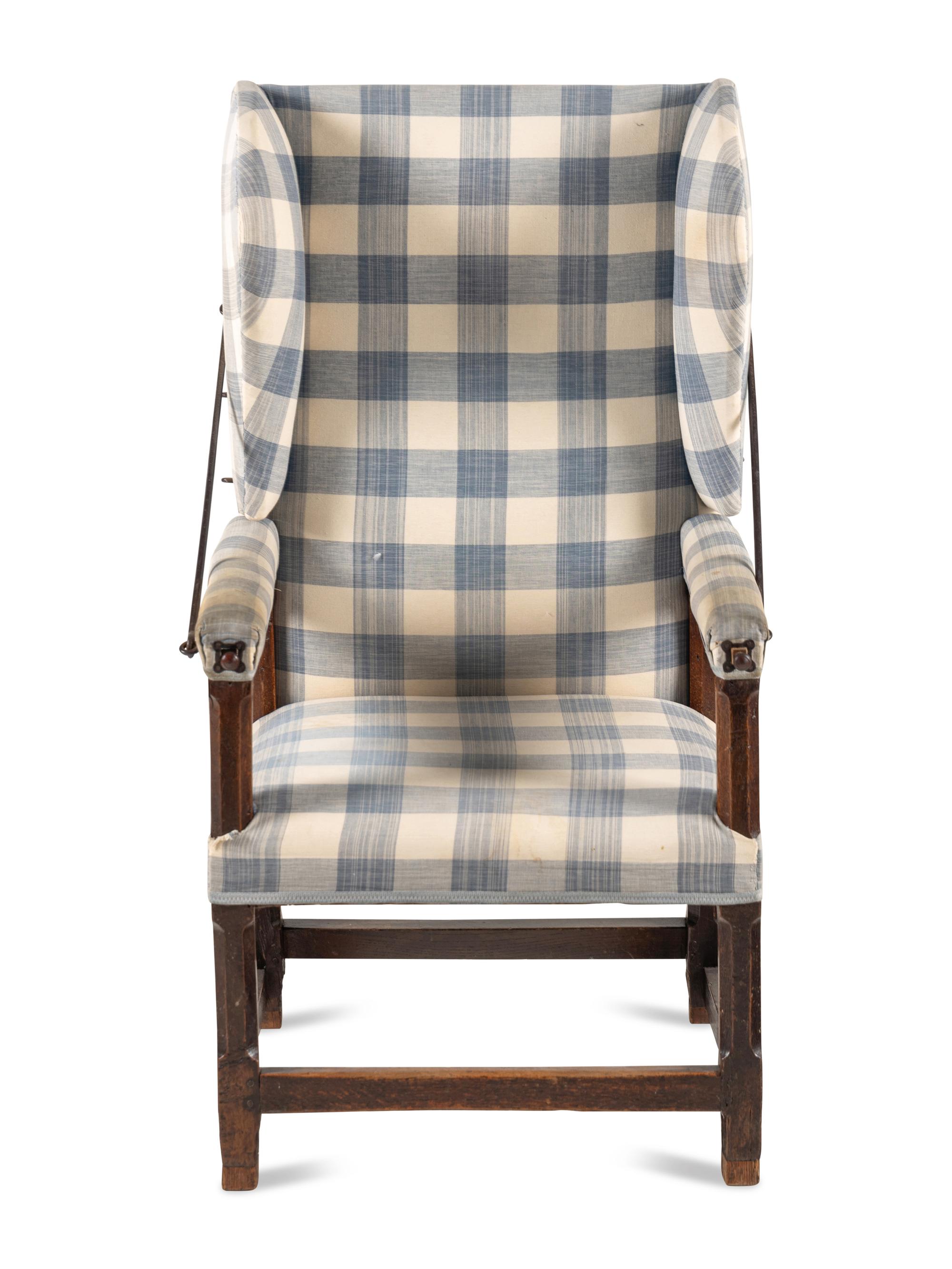A Louis XIII Walnut and Iron Mounted Fauteuil de Malade