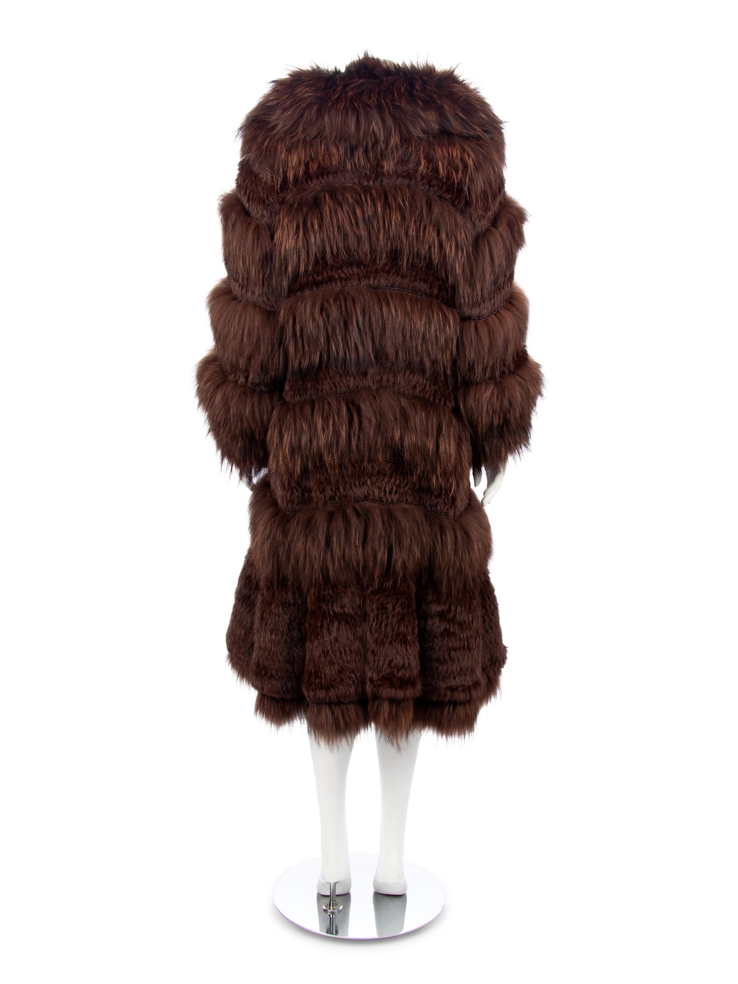 Sonia Rykiel Brown Fox and Rabbit Fur Coat, 1980-2000s