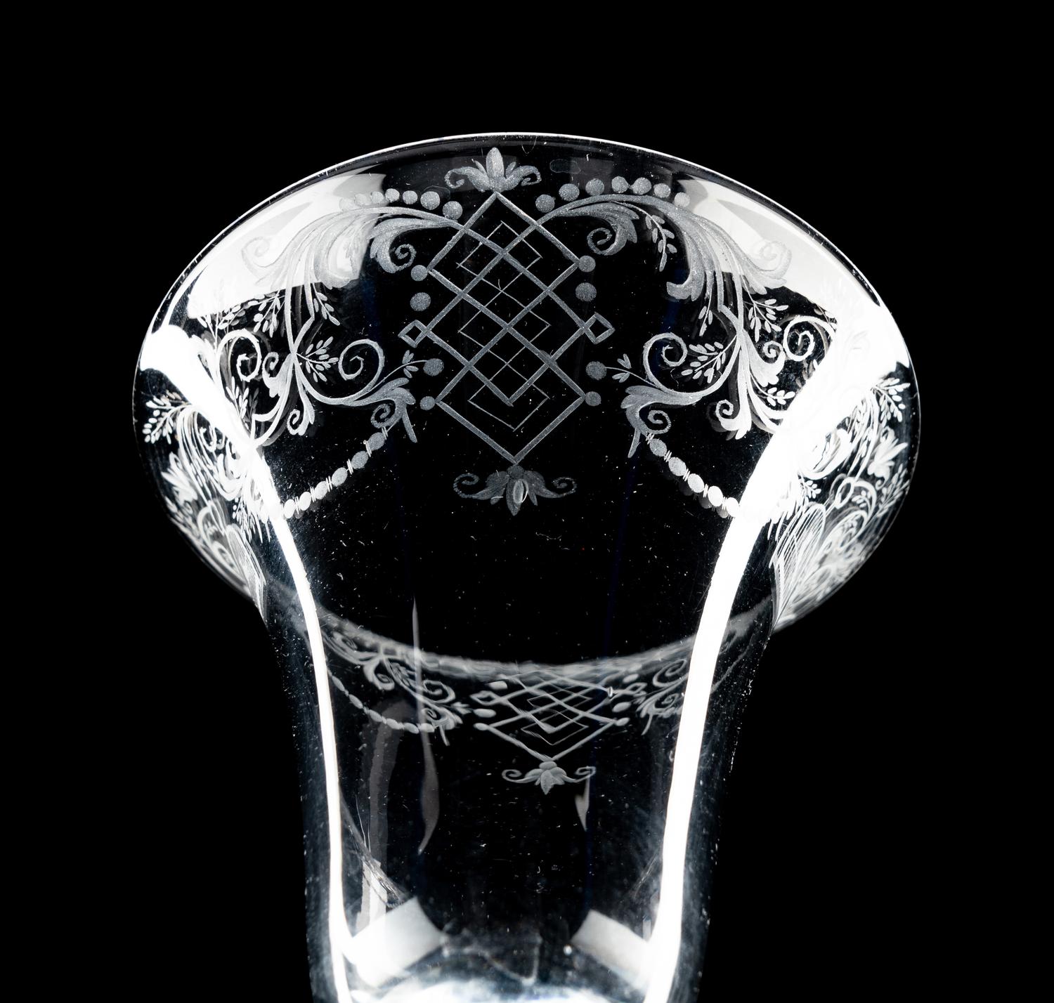 A Group of Three Engraved Wine Glasses