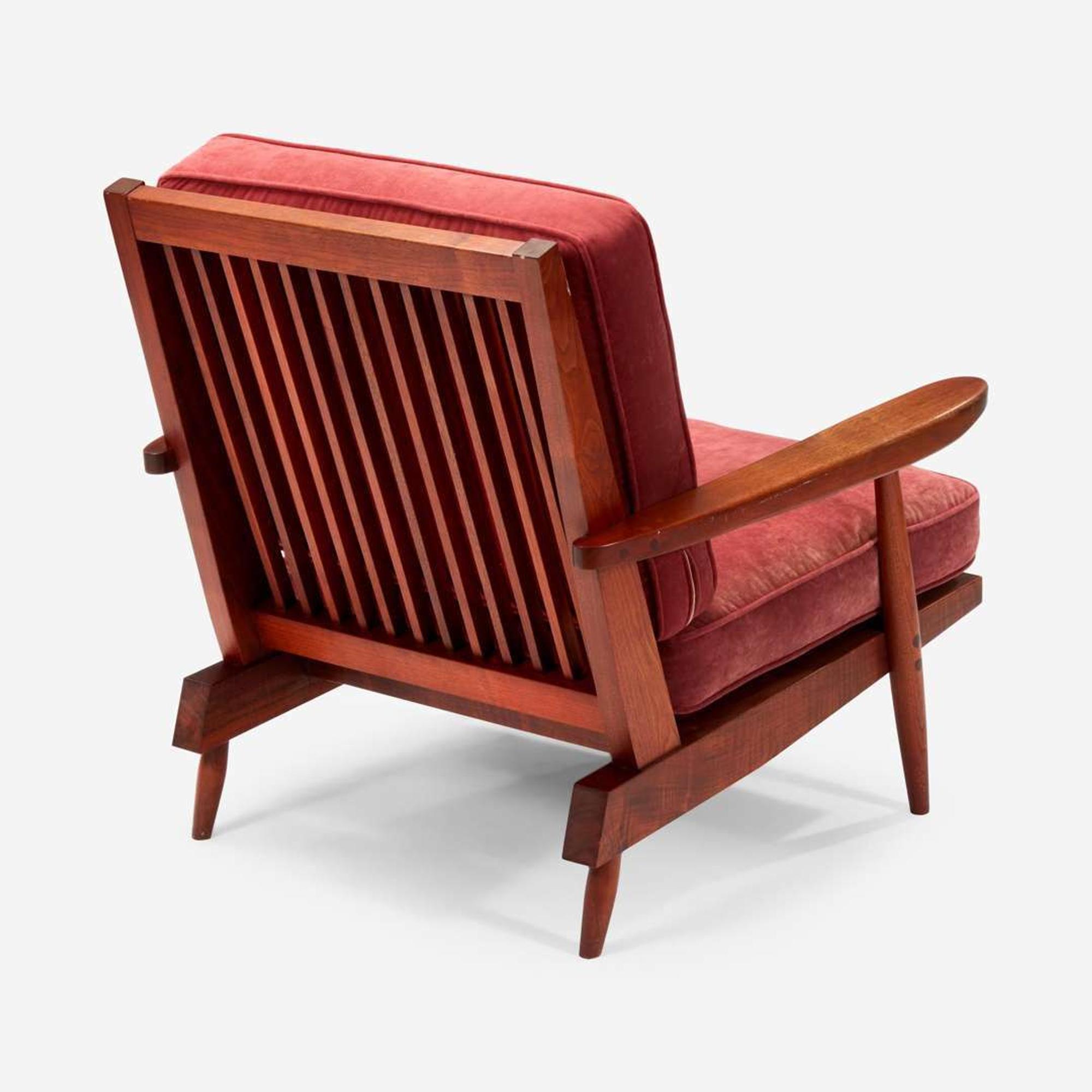 George Nakashima "Cushion" Lounge Chair with Arms, New Hope, Pennsylvania, 1960