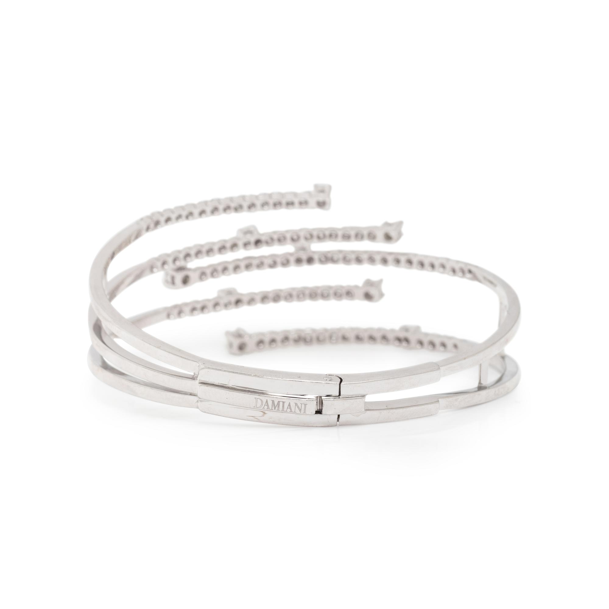 DAMIANI, WHITE GOLD AND DIAMOND CUFF BRACELET