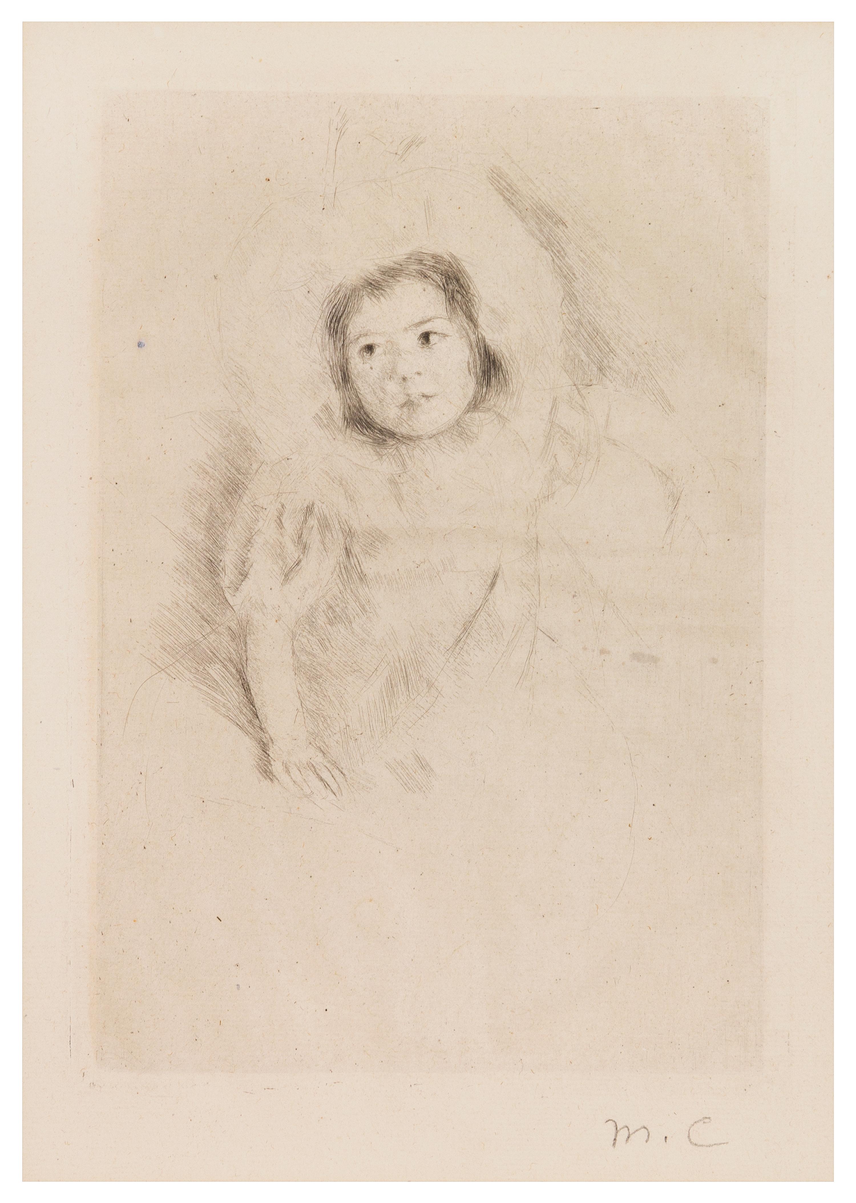 Mary Cassatt, (American, 1844–1926), Margot Wearing a Bonnet I, c. 1902