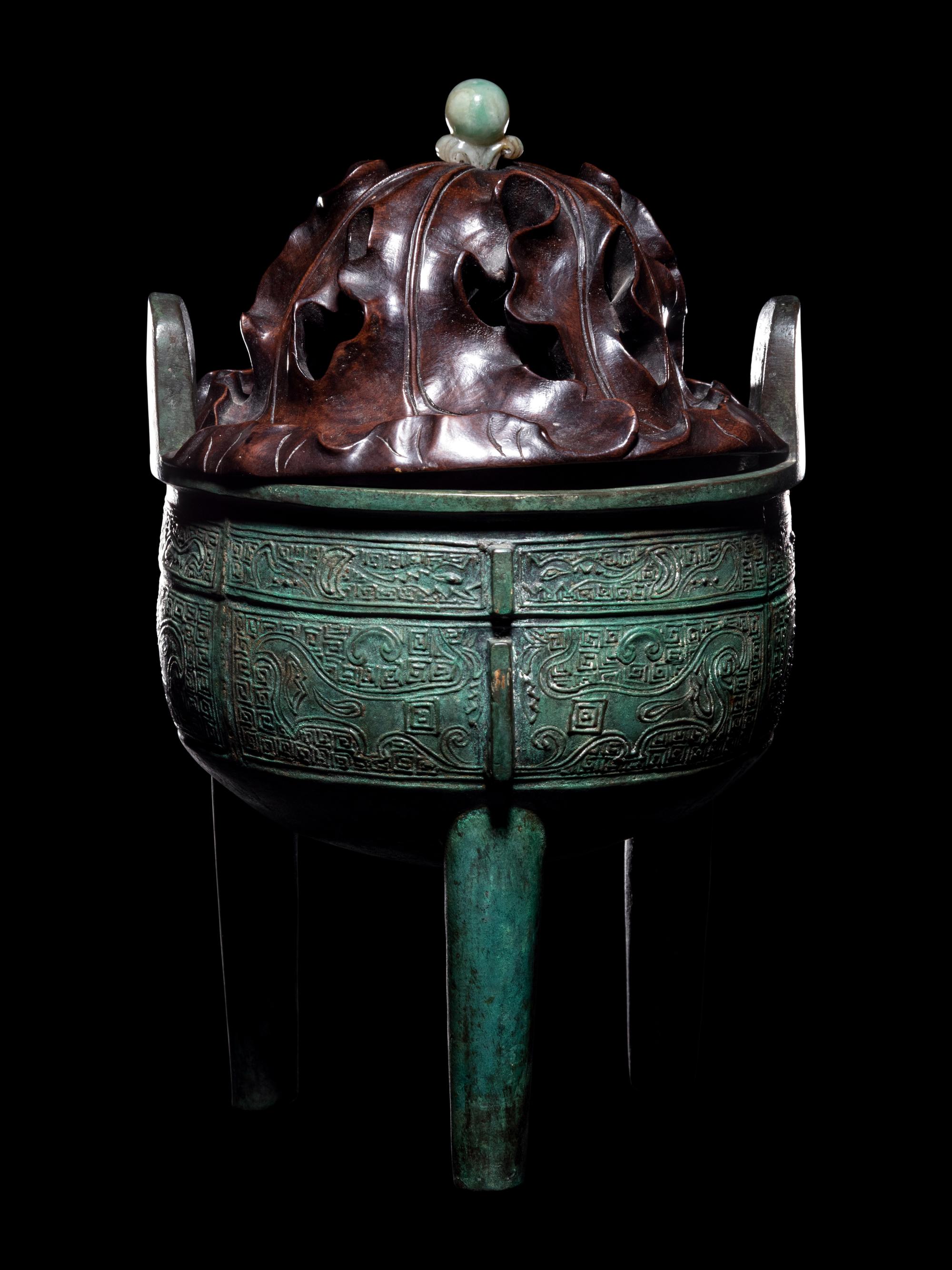 An Archaistic Style Bronze Ding Vessel