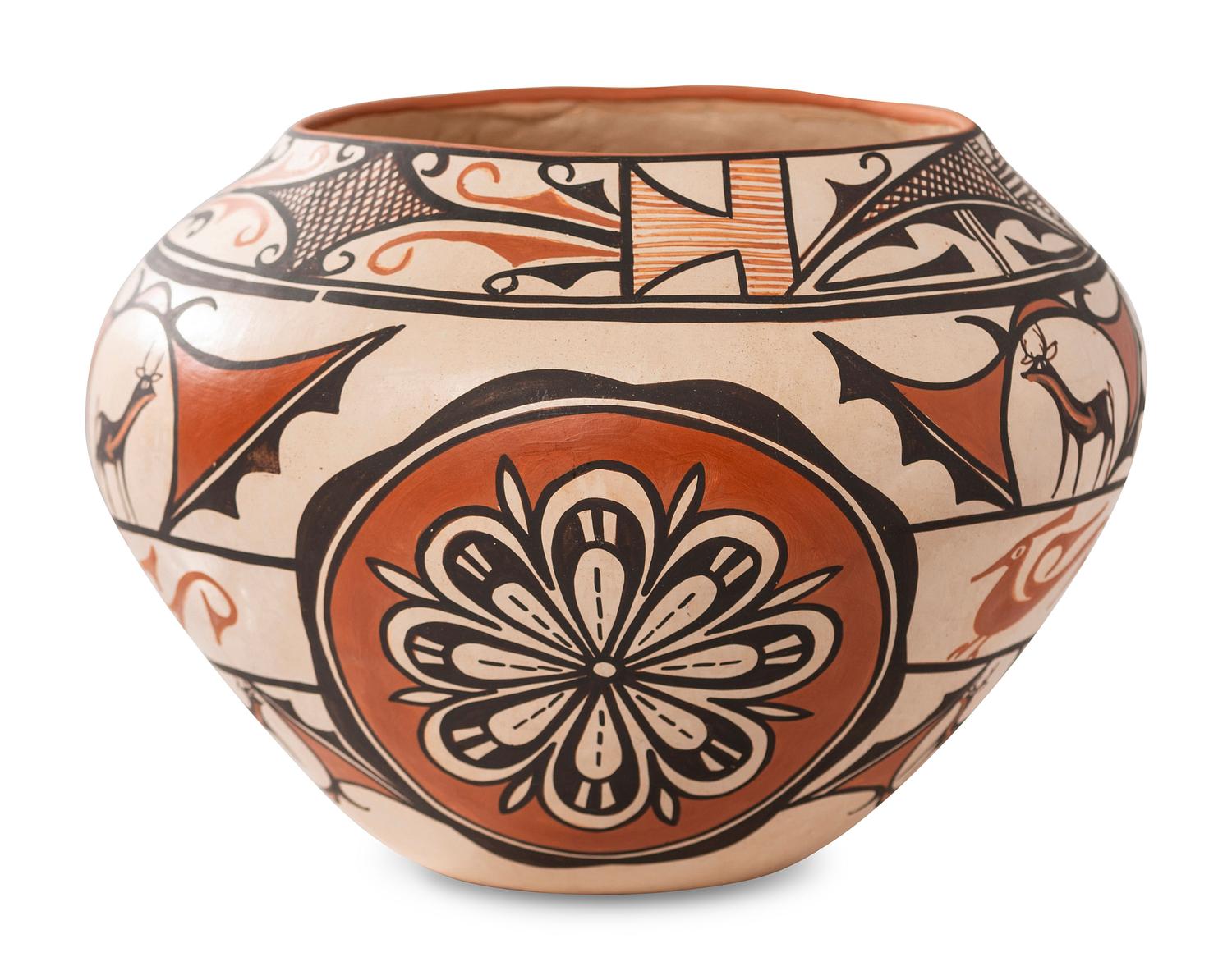 Pottery Bowl, with Heartline Deer