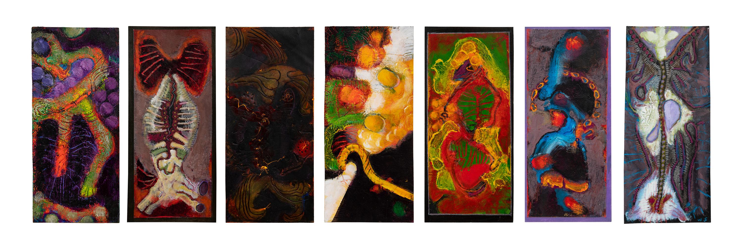 Vegetable Oracle, Grape's Elephant, A Tryst of Ulnas, Untitled, Lung Prisoner, Coronation of the Moth and Spinal Task, c. 1999-2002 (a group of 7 works)