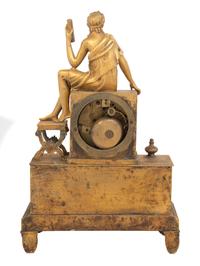 An Empire Style Gilt Bronze Figural Mantel Clock