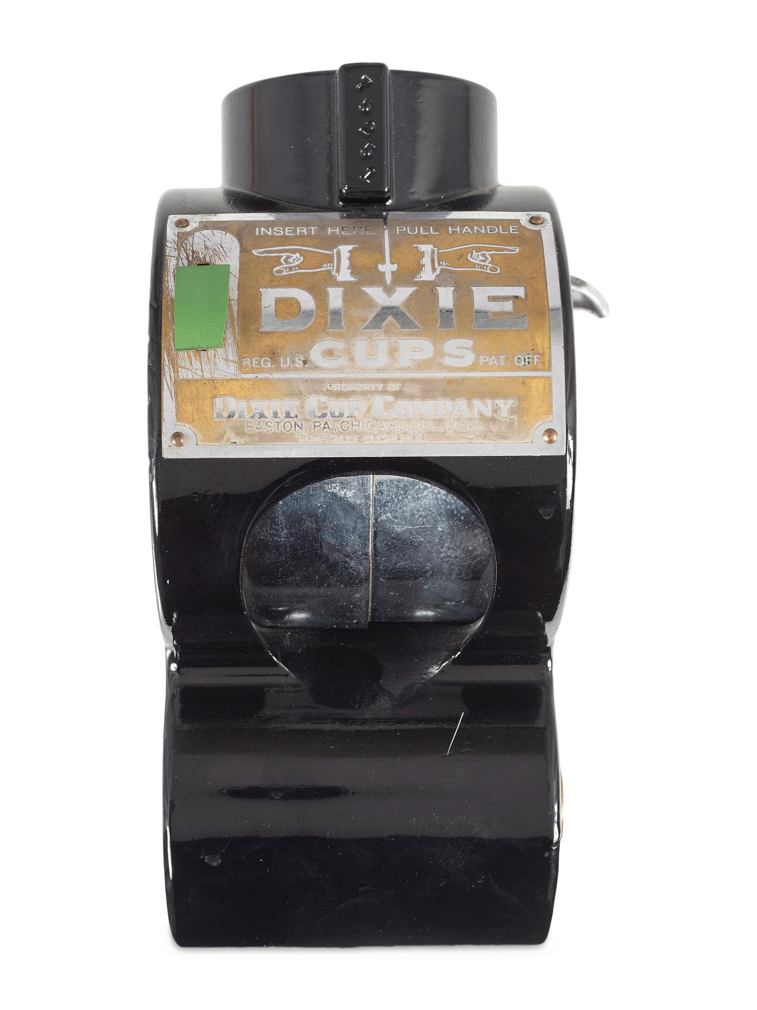 A Dixie Cup Co. One Cent Wall Mounted Cup Dispenser