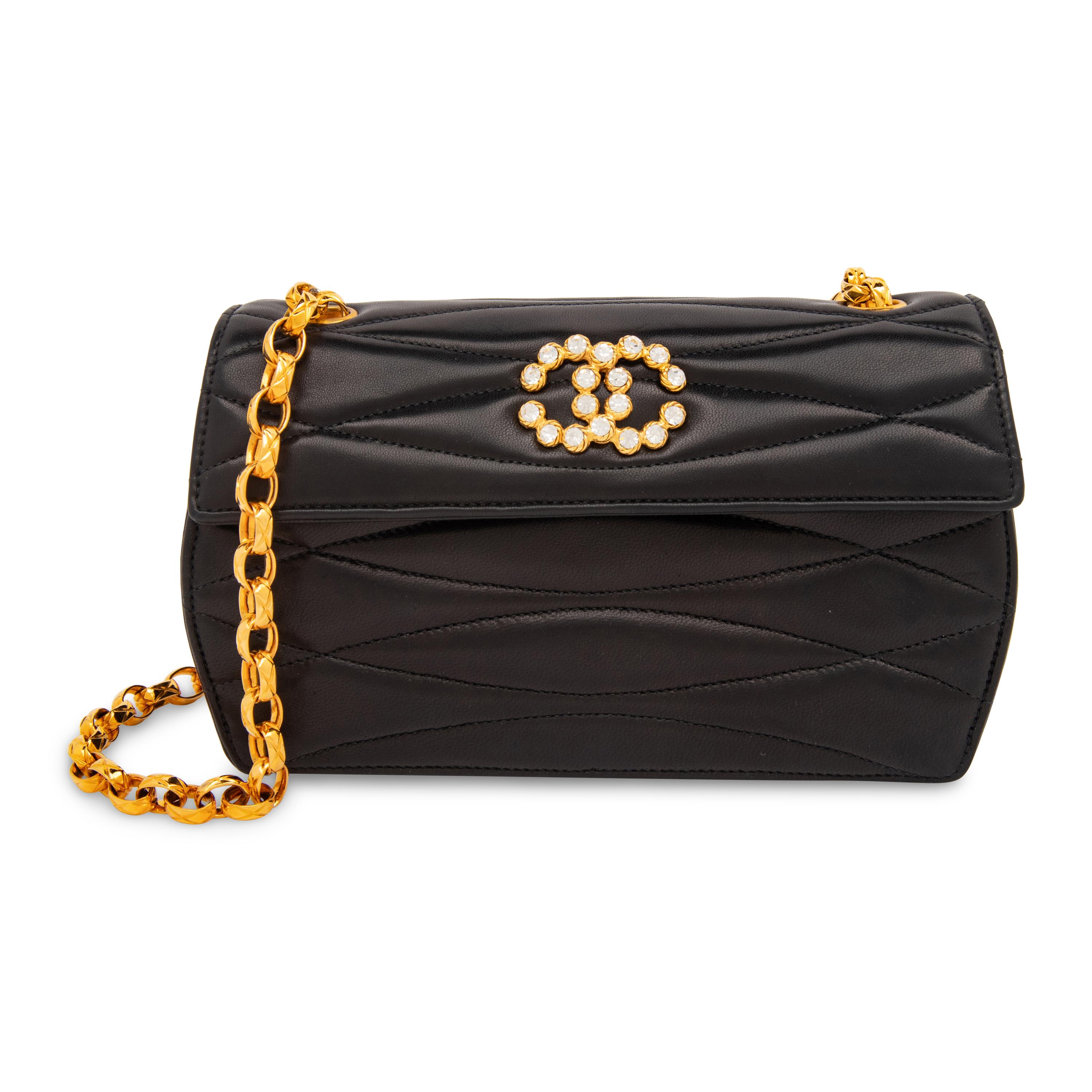 Chanel, Rhinestone CC Leather Flap Bag