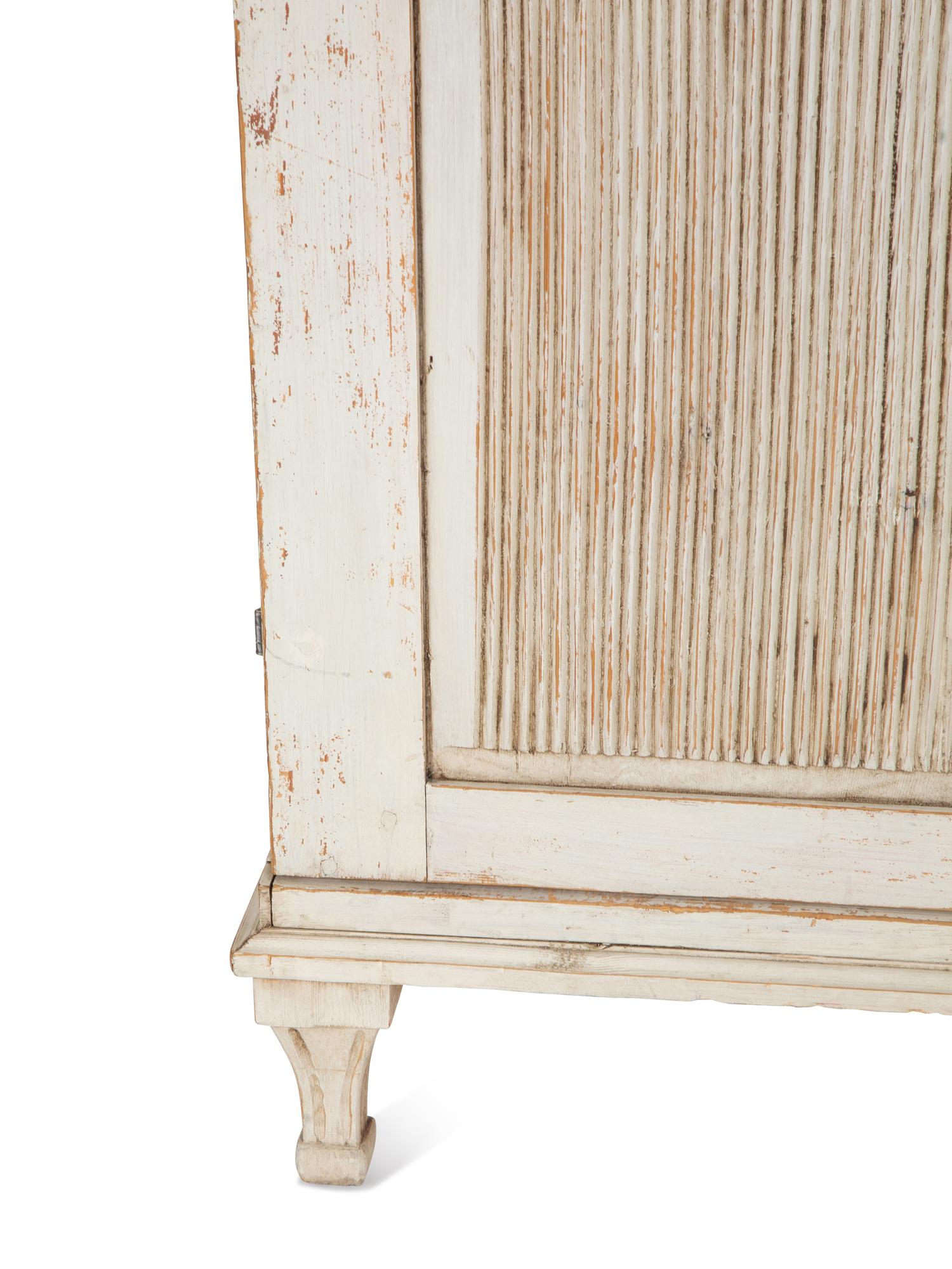A Gustavian Painted and Mirrored Glass Step Back Cabinet — Late 19th/Early 20th Century