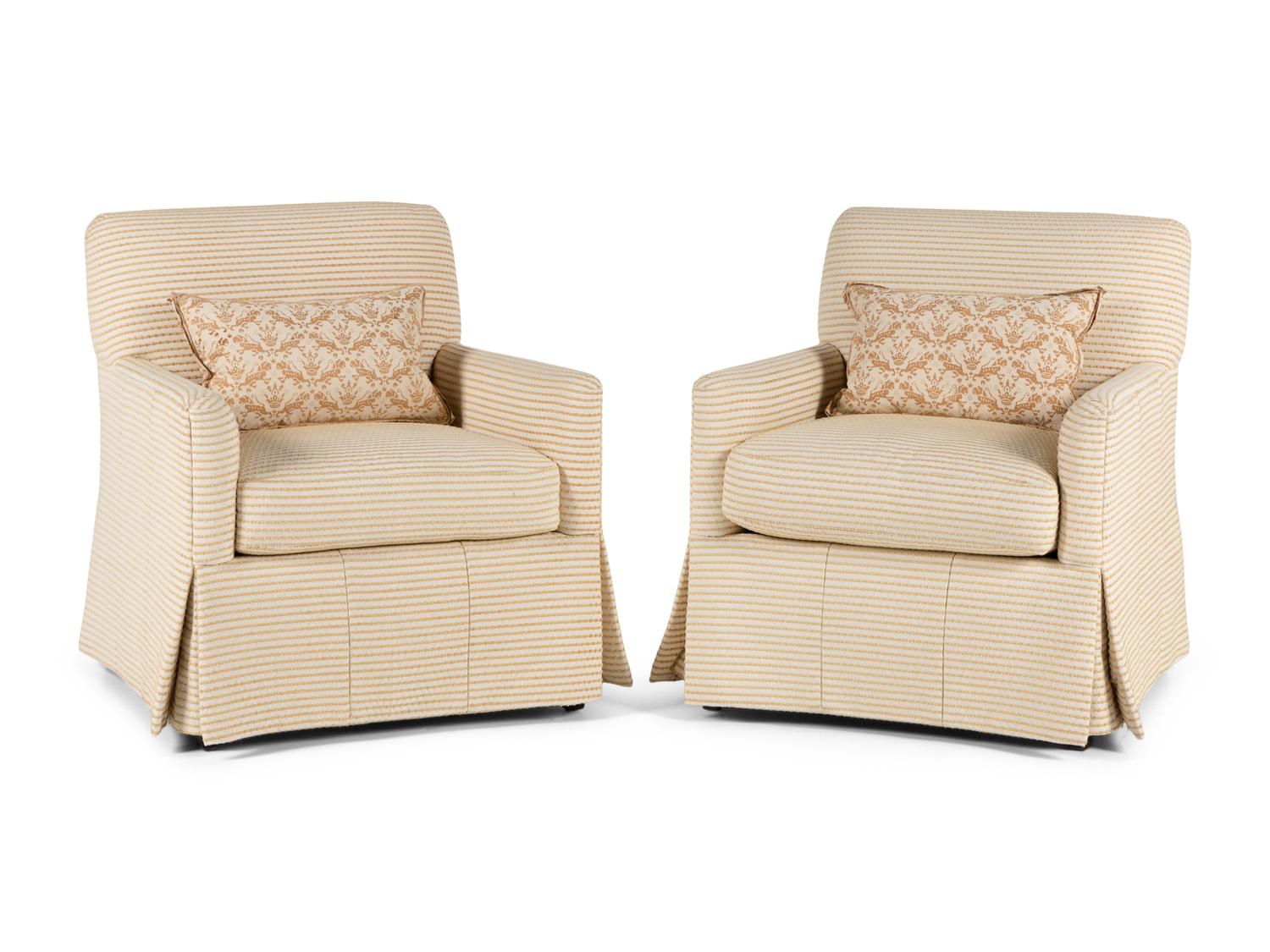A Pair of Custom Upholstered Armchairs