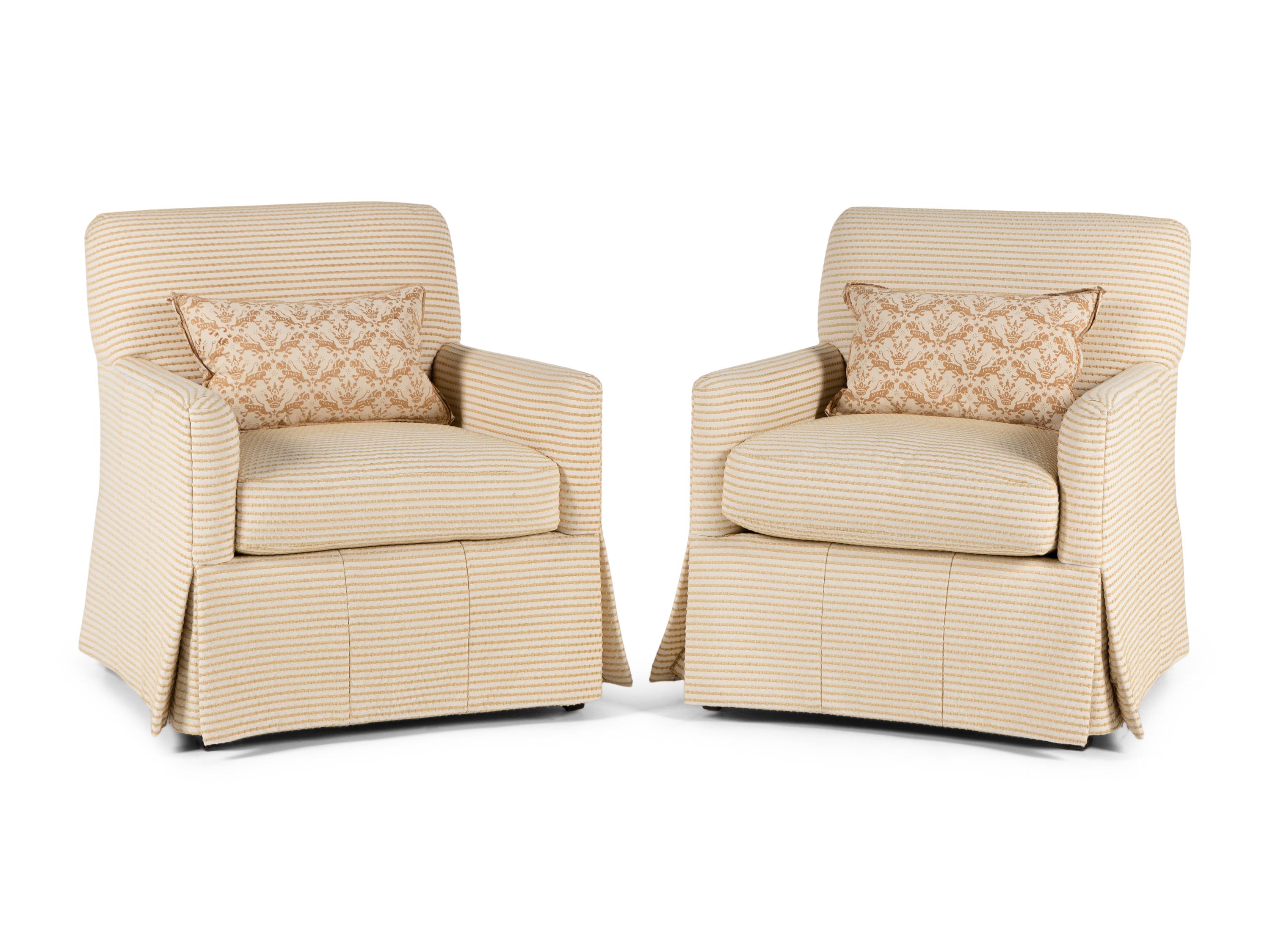 A Pair of Custom Upholstered Armchairs