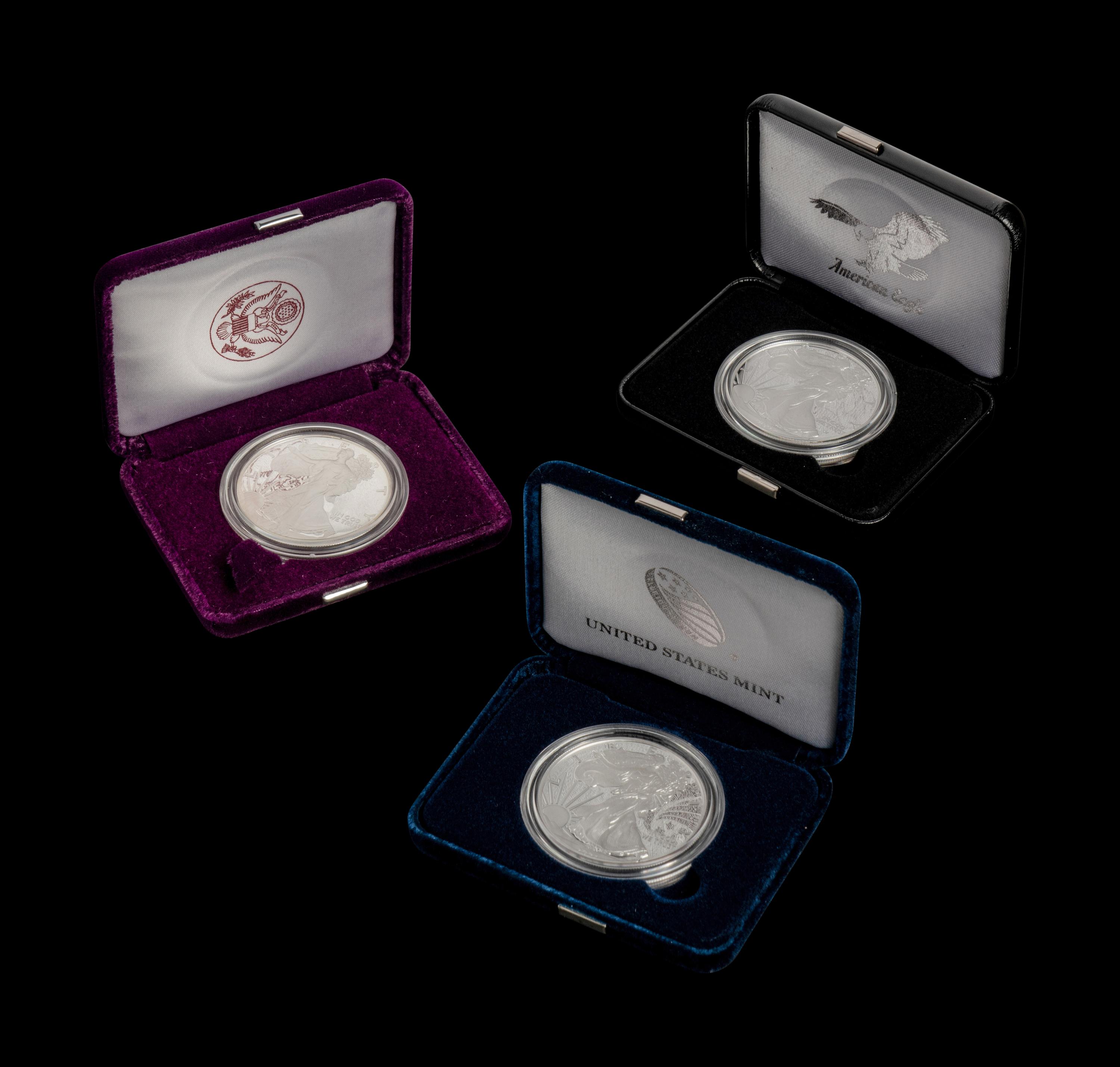 A Large Collection of Two-Hundred and Forty Silver Eagle $1 Proof Coins