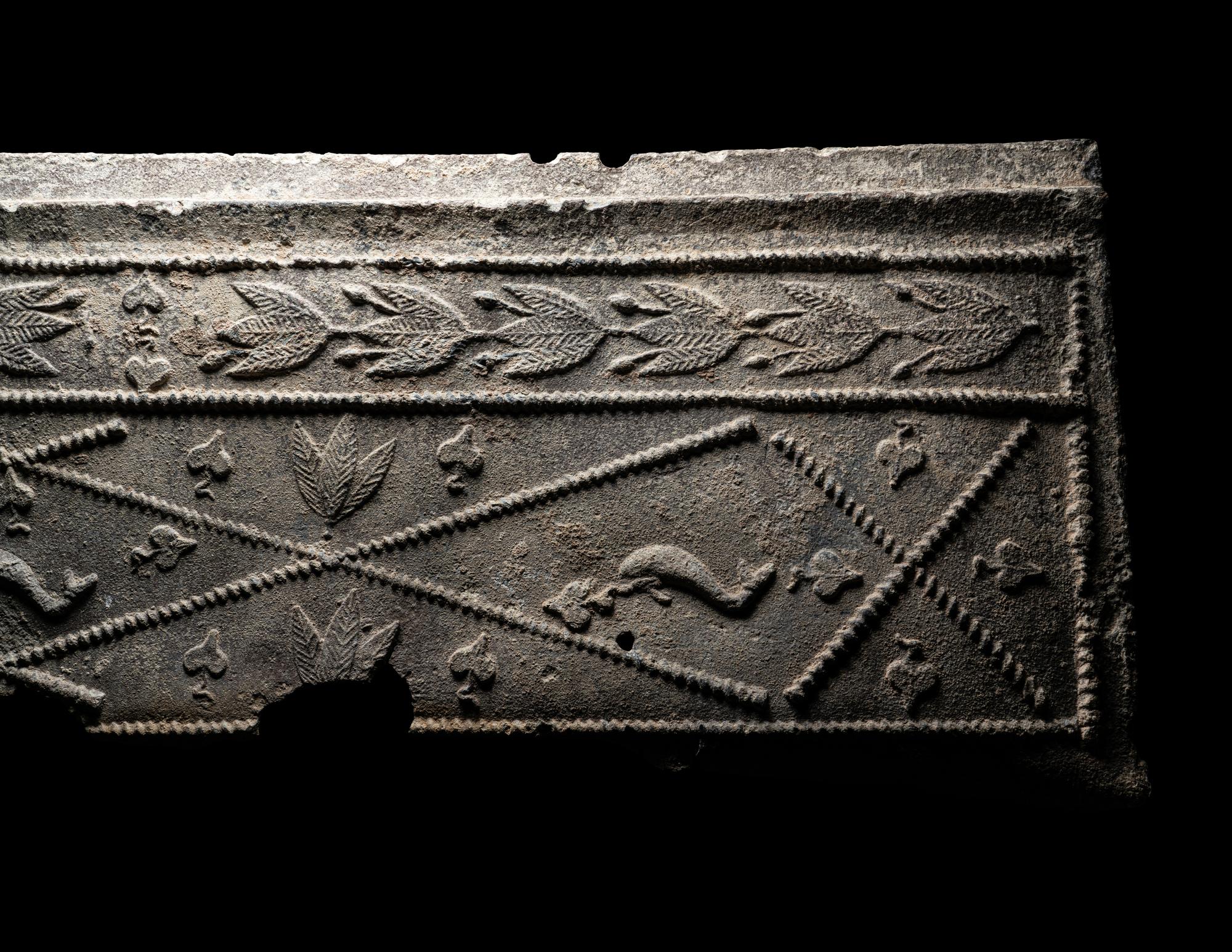 Two Roman Lead Sarcophagus Fragments