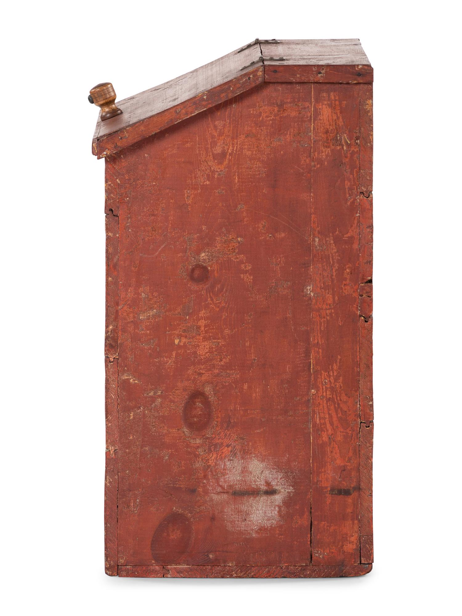 A Country Painted and Stenciled Pine Coffee or Drygoods Box