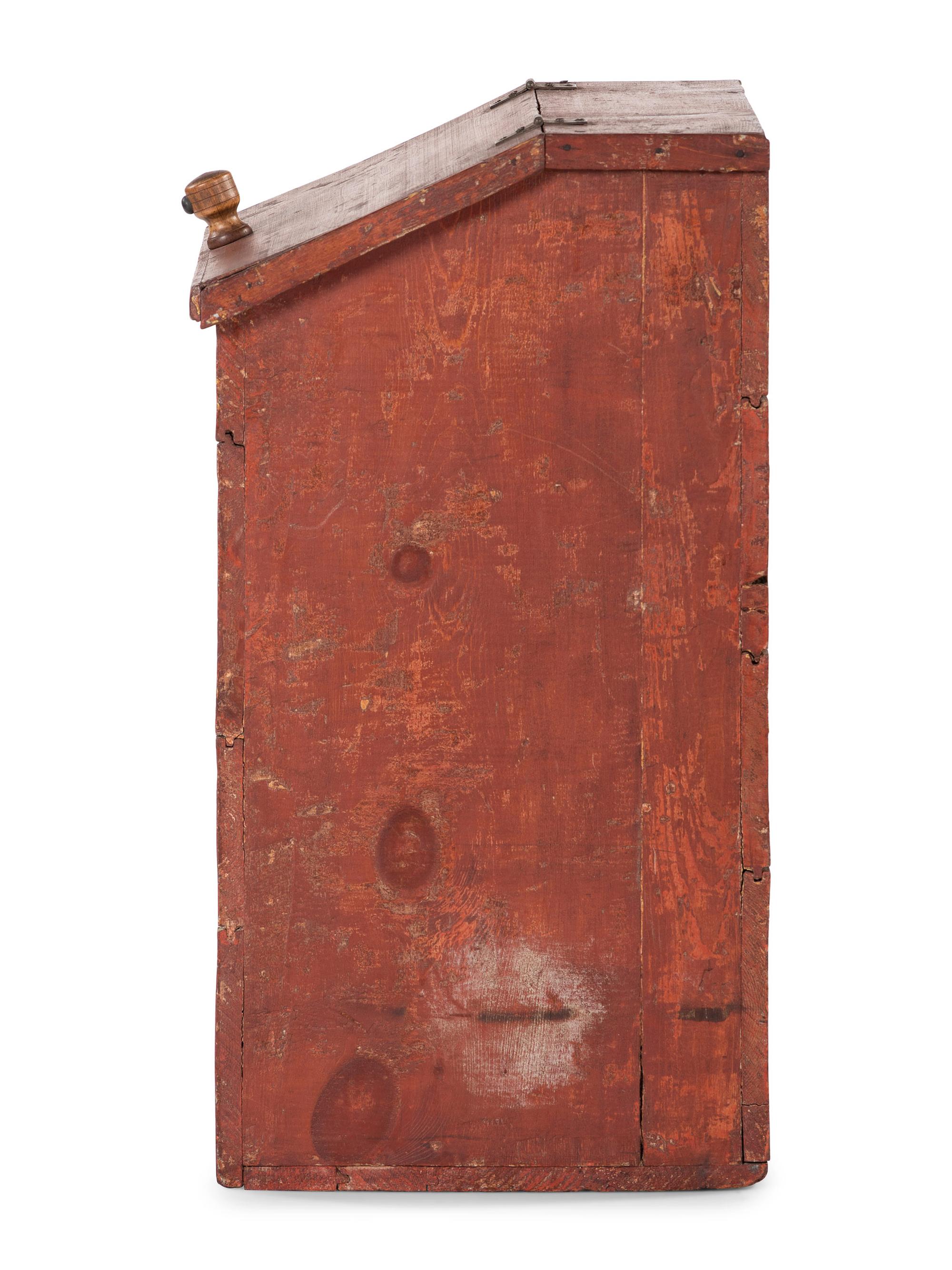 A Country Painted and Stenciled Pine Coffee or Drygoods Box