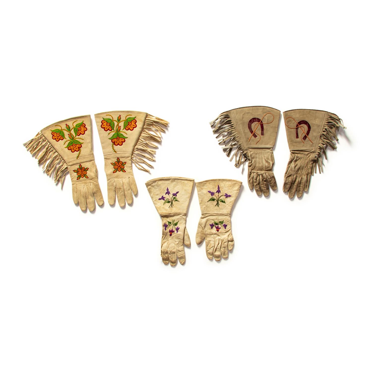 Embroidered Hide Gauntlets