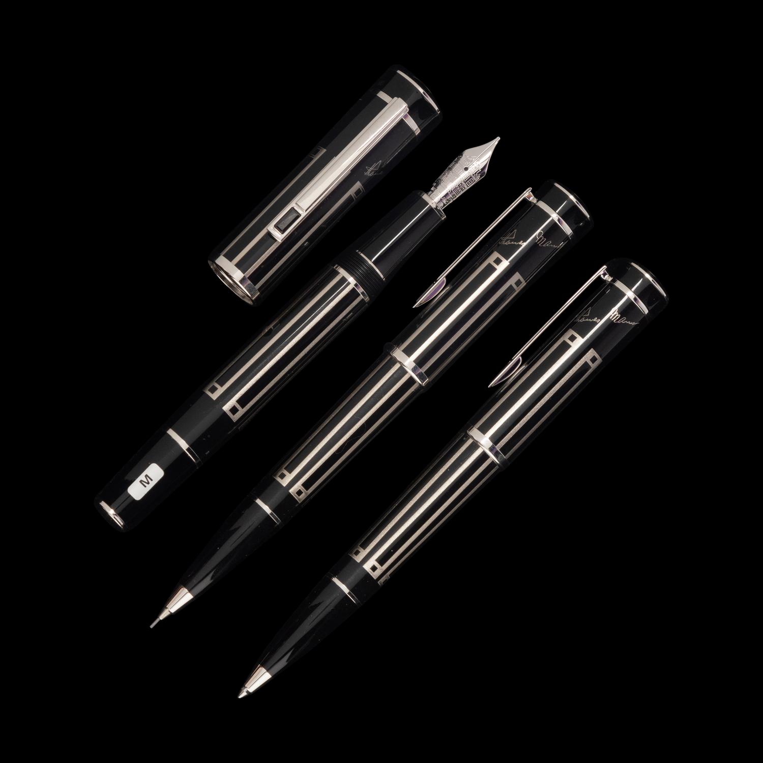 A Montblanc Limited Edition Thomas Mann Fountain Pen, Rollerball Pen and Mechanical Pencil Set